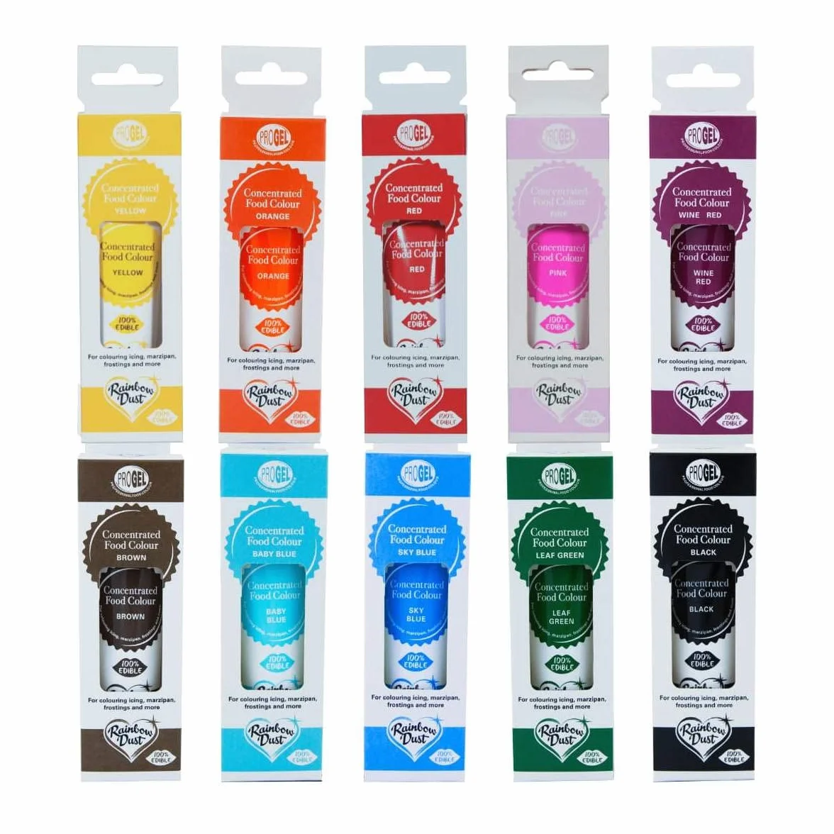 Rainbow Dust ProGel profesjonalny barwnik spożywczy w żelu 10 kolorów
