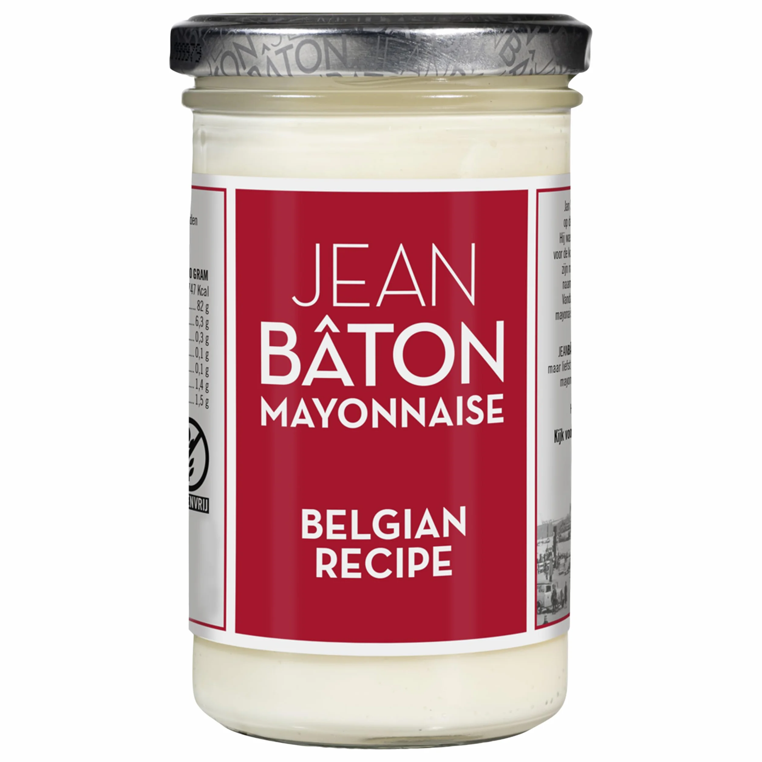 JEAN BÂTON - majonez belgijski recipe | Autentyczny flamandzki majonez, wyprodukowany zgodnie z belgijską recepturą. Świeżo-kwaśny majonez idealny do frytek | pojemność: 245 ml