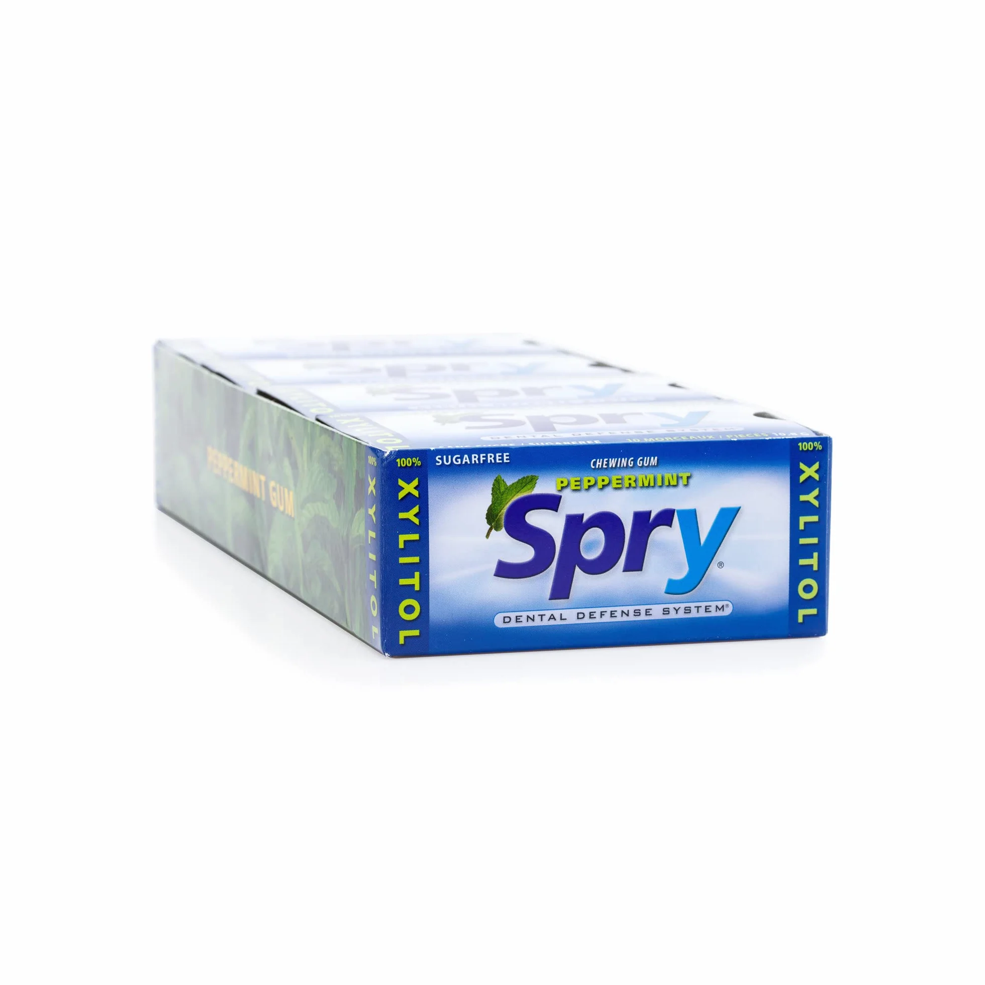 Spry Fresh Naturalna Guma do Żucia z Ksylitolem – Bez Cukru, Bezglutenowa, Świeży Oddech (Peppermint, 20 Blister Cards)