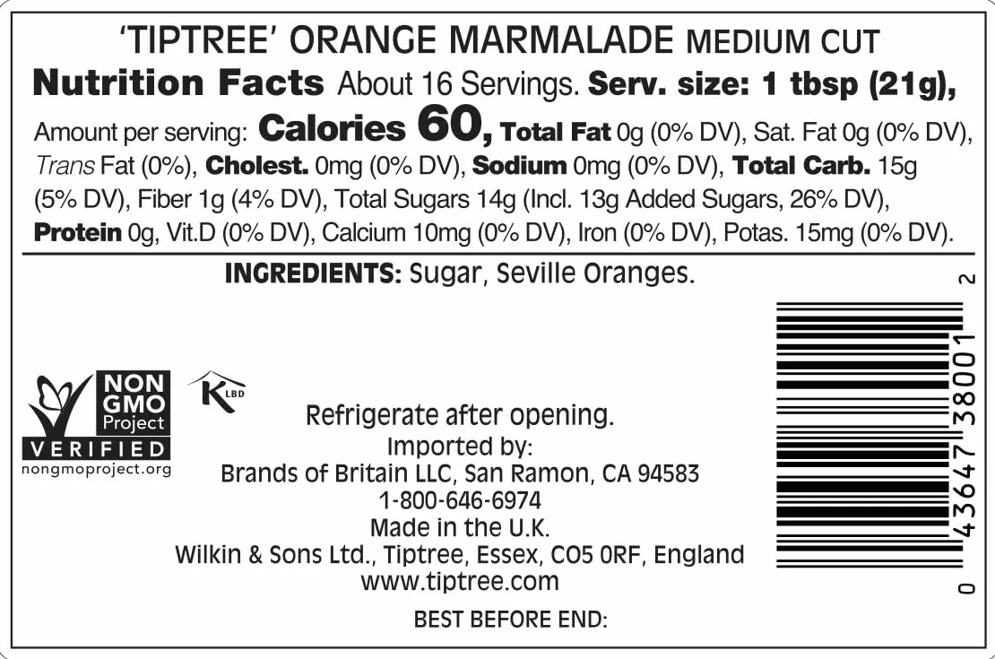Wilkin & Sons Tiptree Orange Medium Cut Marmalade 454G