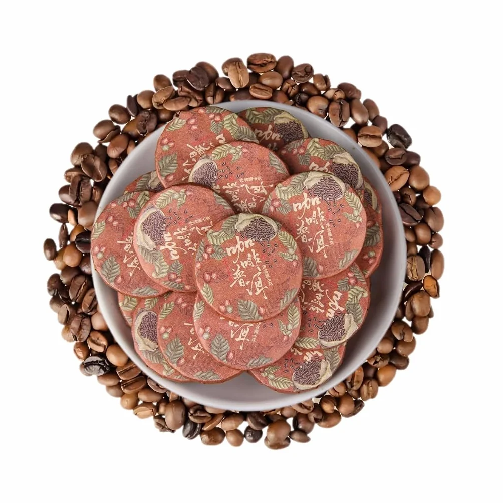 Kawowe Ciasto Herbaciane Pu-erh Yunnan O Bogatym Aromacie Kawy, Skompresowane Mini Ciastka Herbaciane 500g