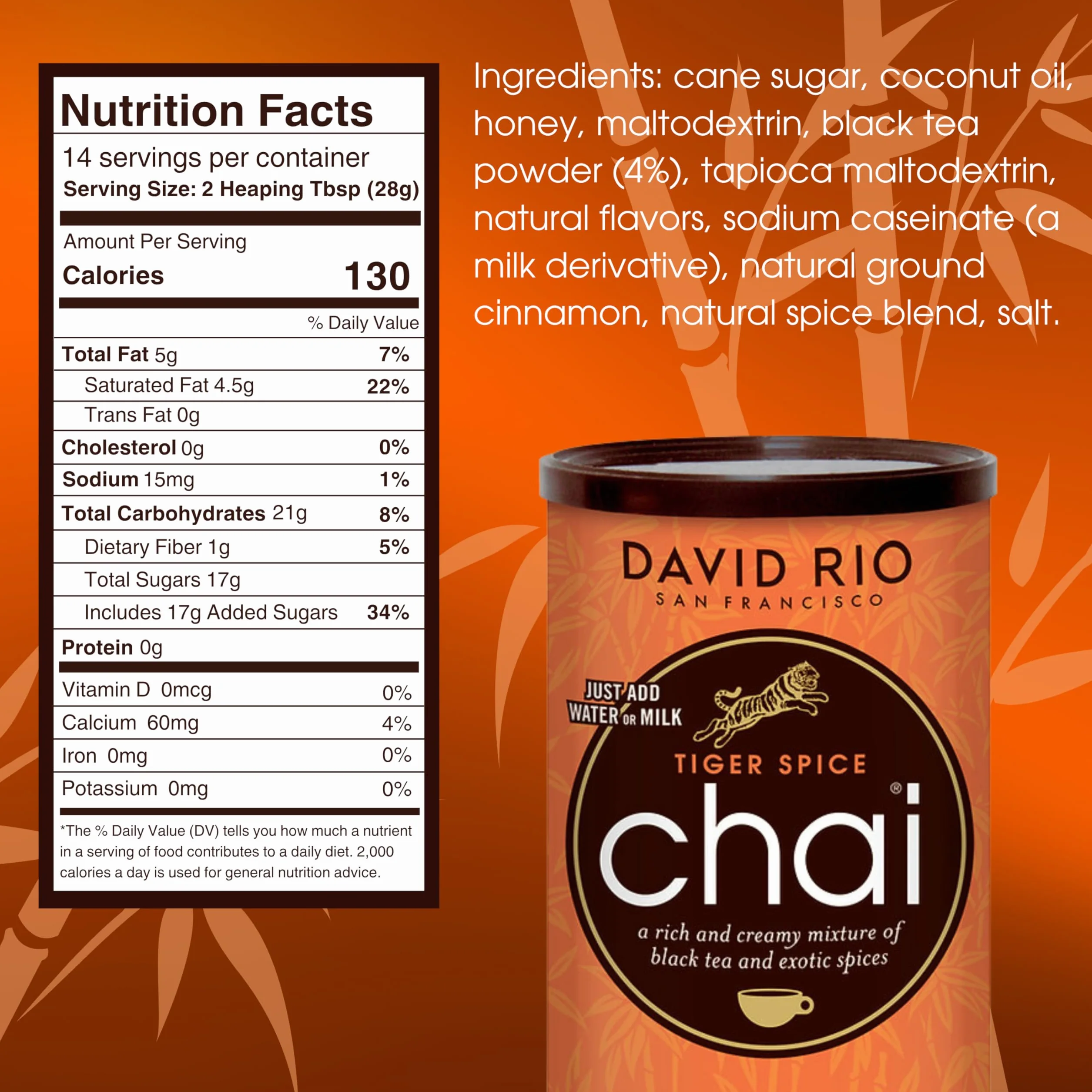 David Rio - Tiger Spice Chai, kartonowa puszka (1 x 398 g)