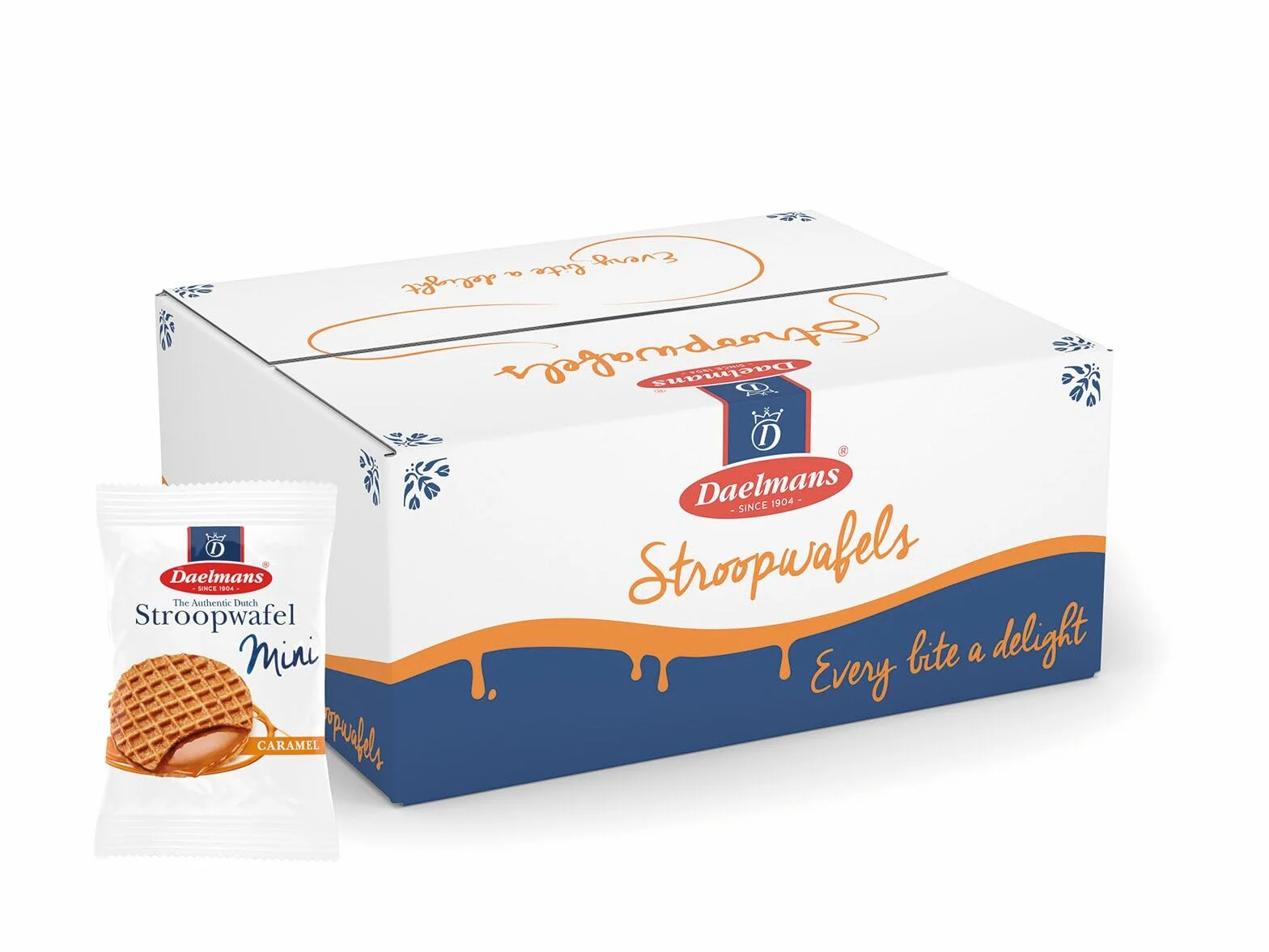 Daelmans Mini Stroopwafels 200 Indywidualnie Pakowane 4,5 cm Holenderskie Wafle Karmelowe