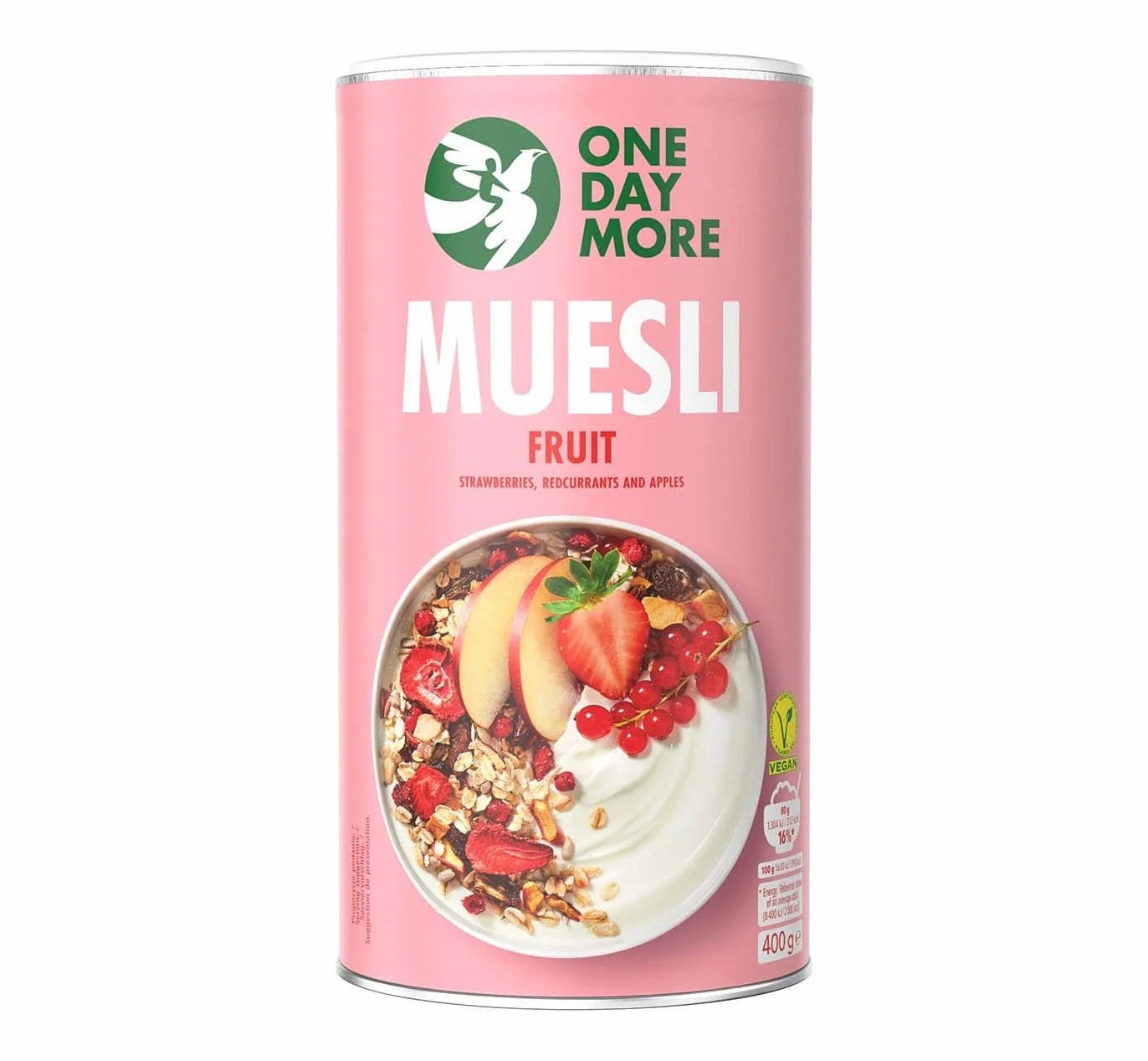 OneDayMore Musli z owocami 1200 g owocowe bez dodatku cukru płatki owsiane wegańskie czekoladowe muesli śniadaniowe naturalne błonnik białko truskawkowe porzeczkowe jabłkowe daktyle rodzynki