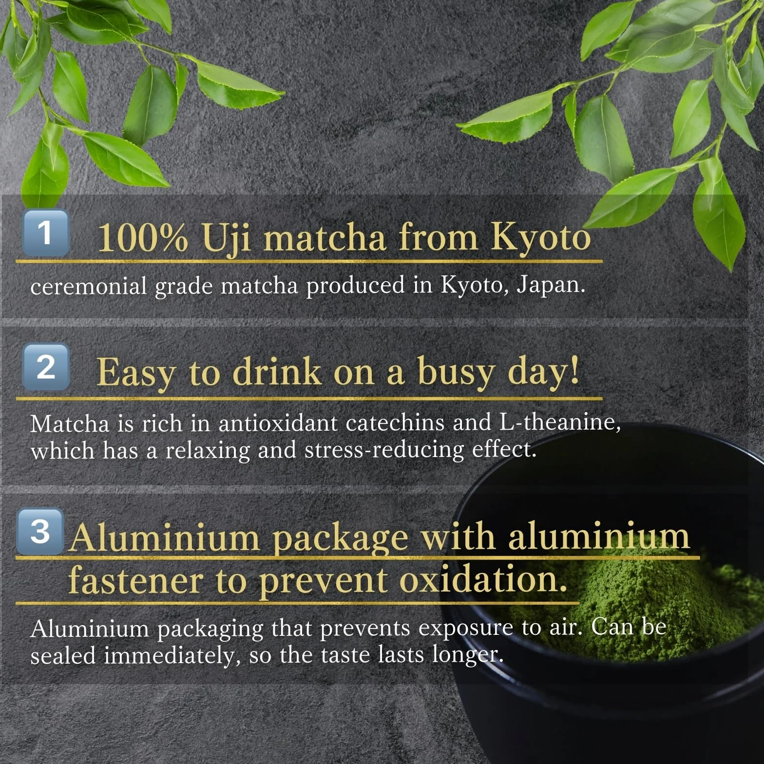 Kamitsujien Matcha Ceremonialna 30 g z Uji Kyoto – 100% Japońska Matcha do Herbaty, Latte i Deserów