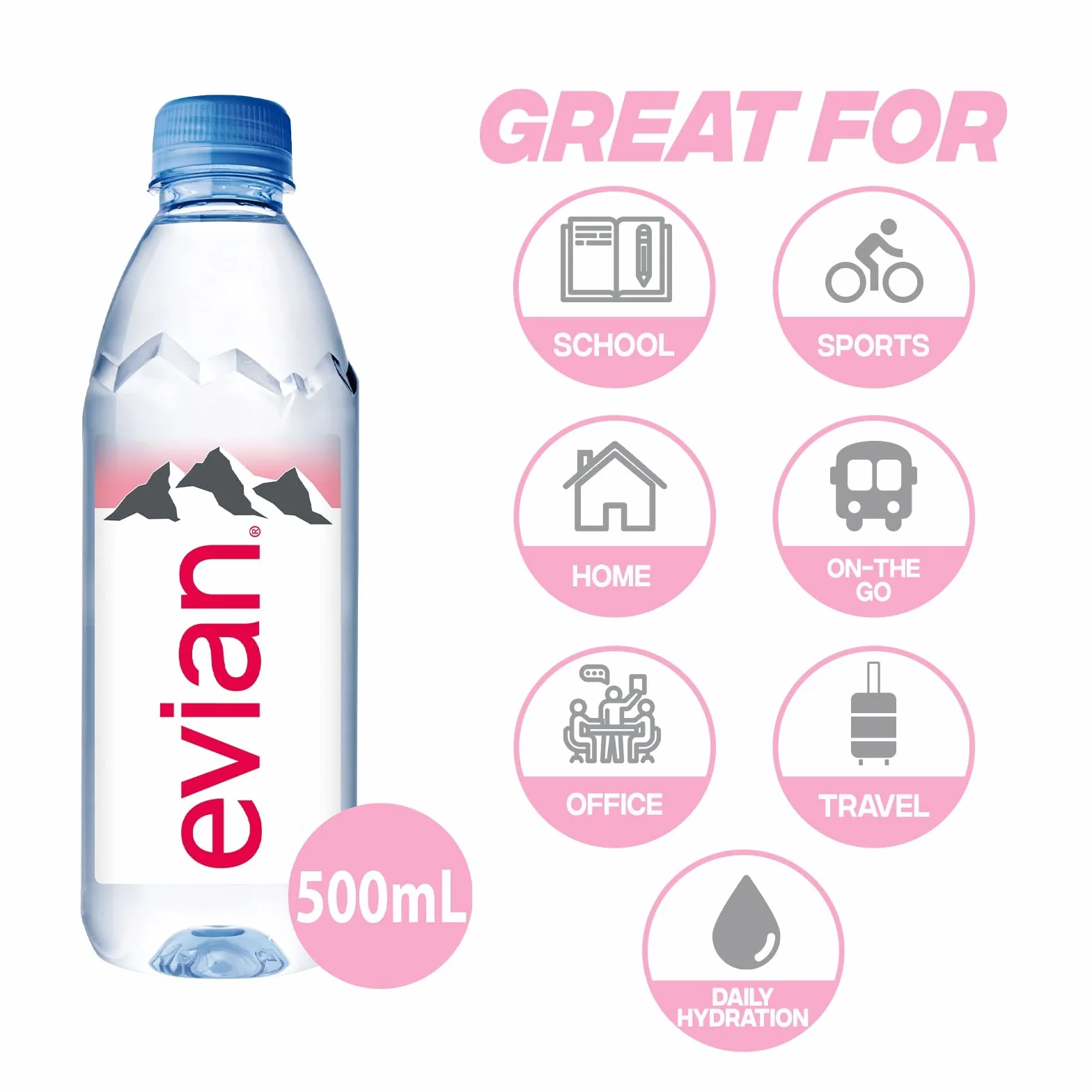 Evian Woda niegazowana 500 ml opakowanie 24 szt