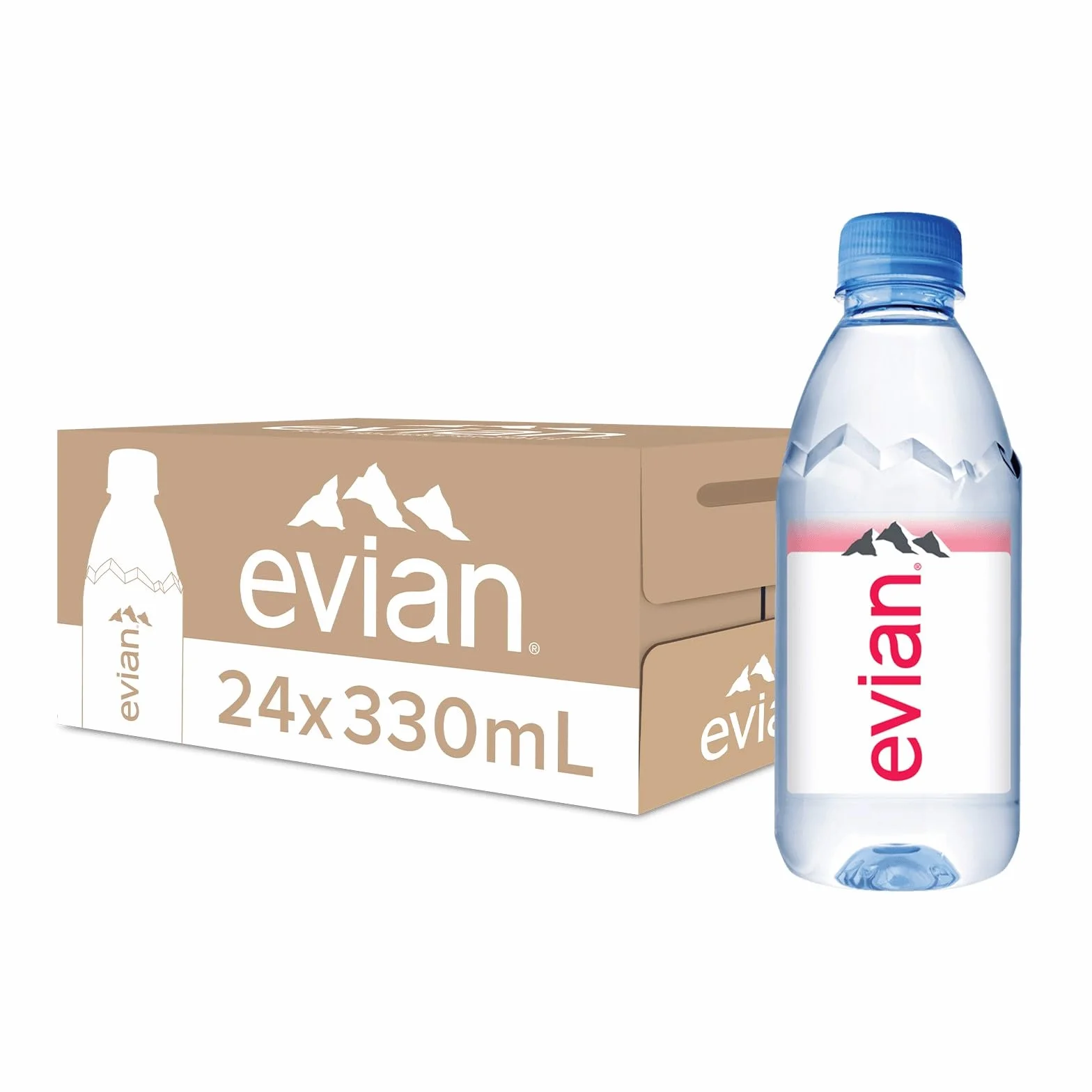 Evian Woda mineralna niegazowana 330 ml 24 sztuki
