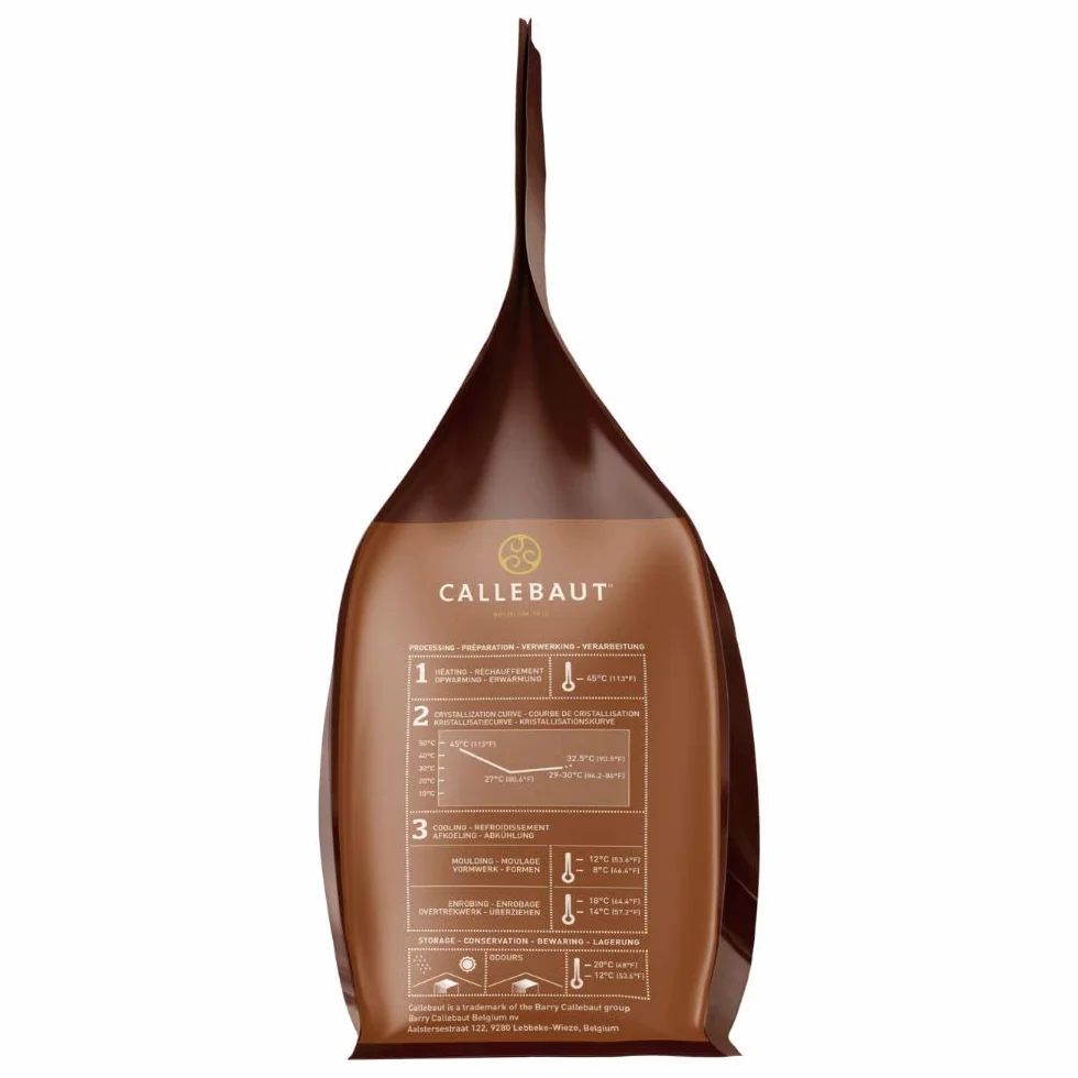 CALLEBAUT Odbiornik nr 823 Koperture Callets Vollmich Schokolade 33,6% kakao 2,5 kg 1 opakowanie