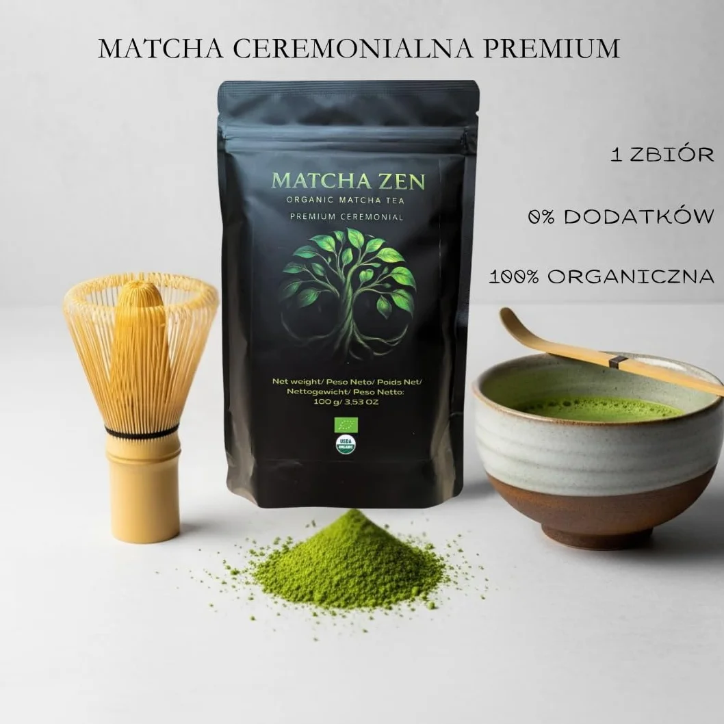 Matcha klasy premium bio 100g ekologiczna zielona herbata w proszku
