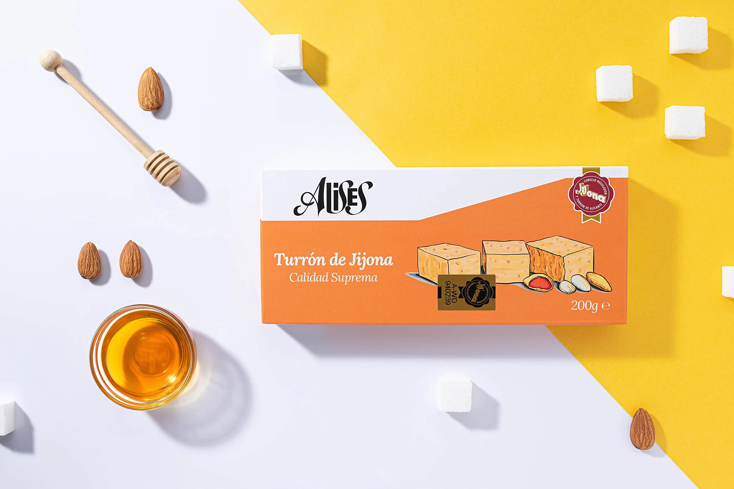 Turrón de Jijona Nugat z migdałami i miodem 200 g bez glutenu bez laktozy
