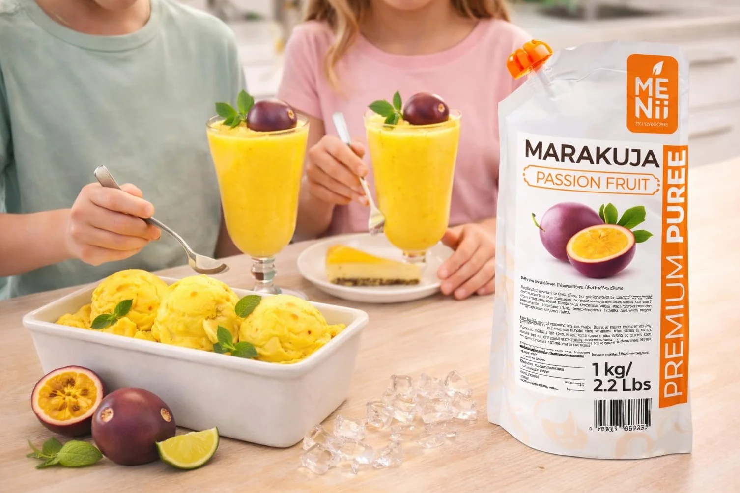 Marakuja Premium Puree Maracuja Pulpa Owocowa 1 kg do deserów, koktajli, twarogu, napojów, sorbetu, galaretki, marakui, Premium Puree, przecier owocowy