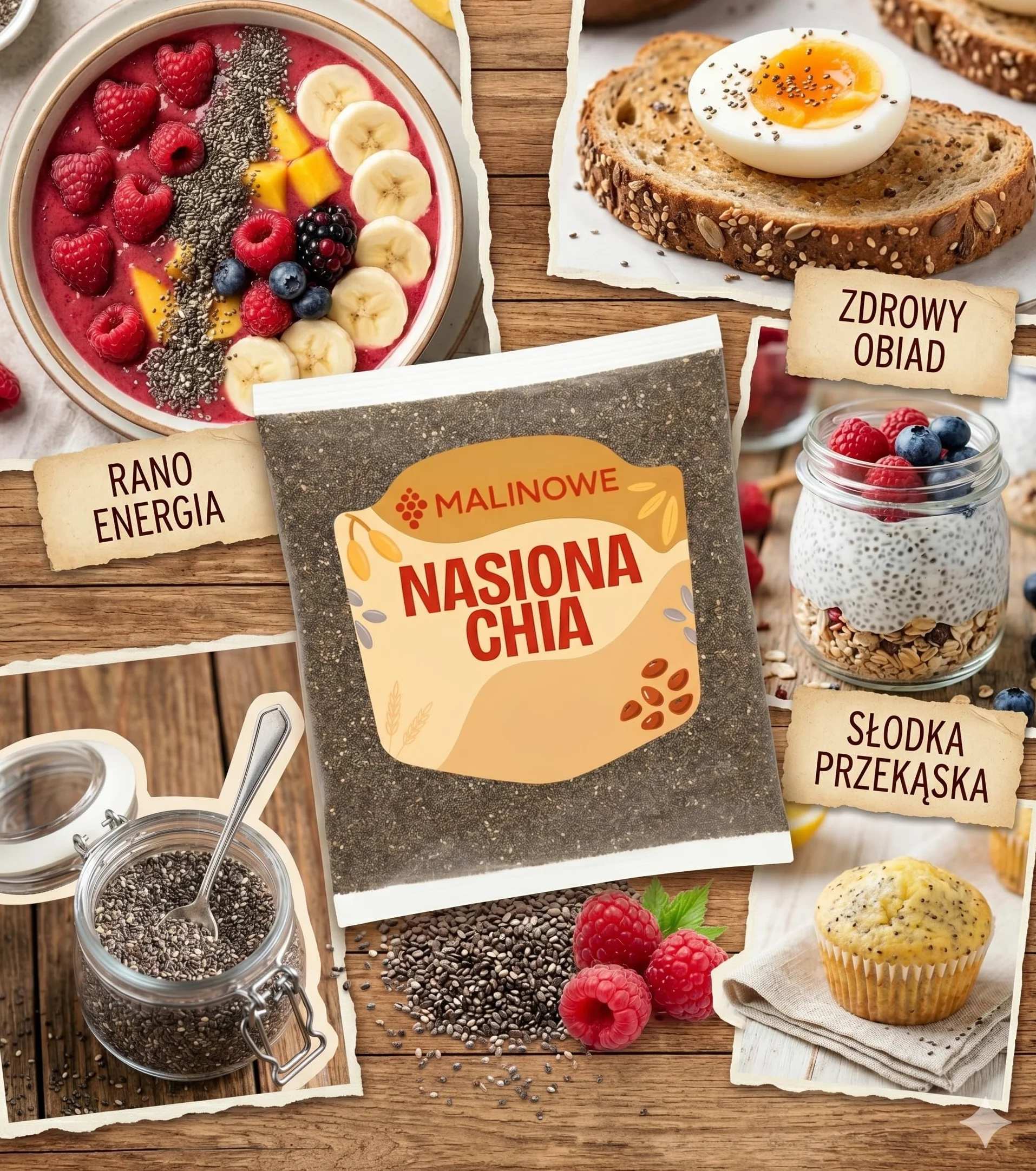 Malinowe NASIONA CHIA 2x1kg Szałwia Hiszpańska Wysoka Jakość