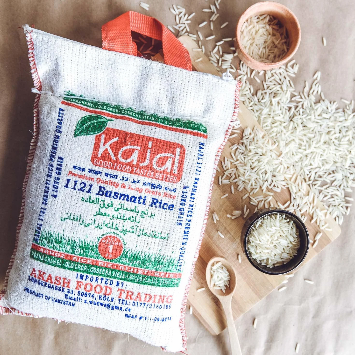Ryż Basmati Kajal Premium 1 kg - Długoziarnisty, Aromatyczny, Bezglutenowy, Wegański