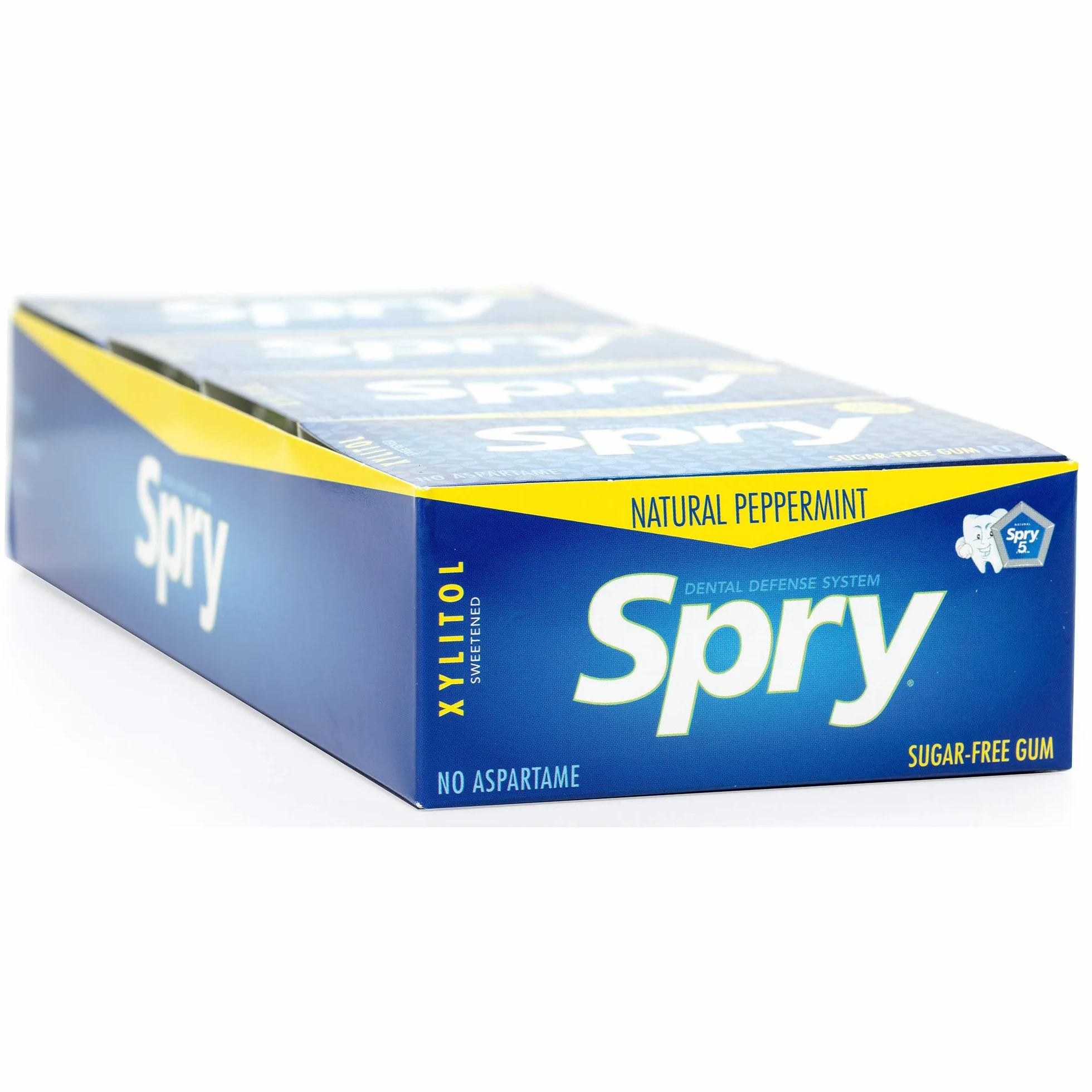 Spry Fresh Naturalna Guma do Żucia z Ksylitolem – Bez Cukru, Bezglutenowa, Świeży Oddech (Peppermint, 20 Blister Cards)