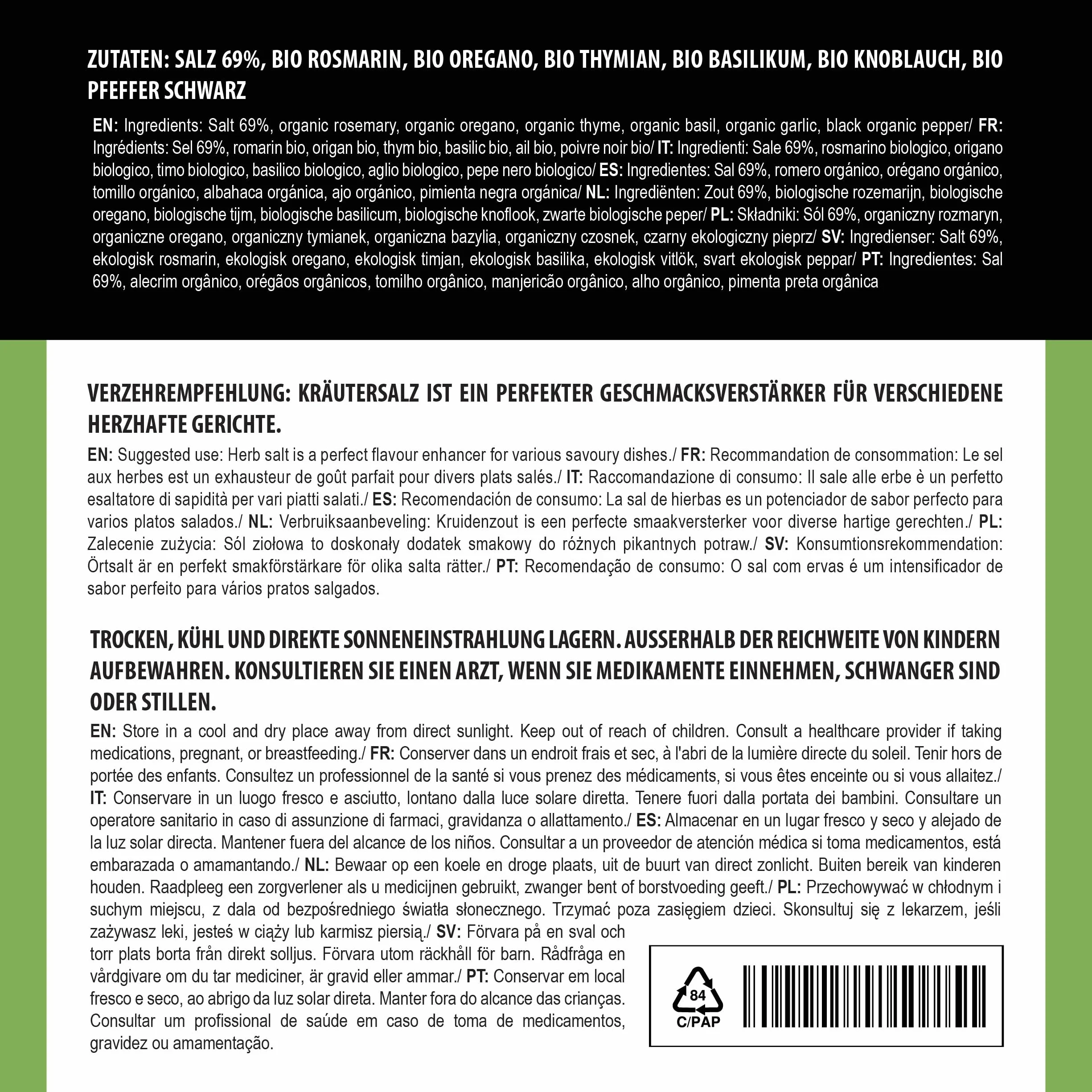 Alpi Nature Ekologiczne Śródziemnomorskie Zioła i Przyprawy 250g, Śródziemnomorska Sól Ziołowa