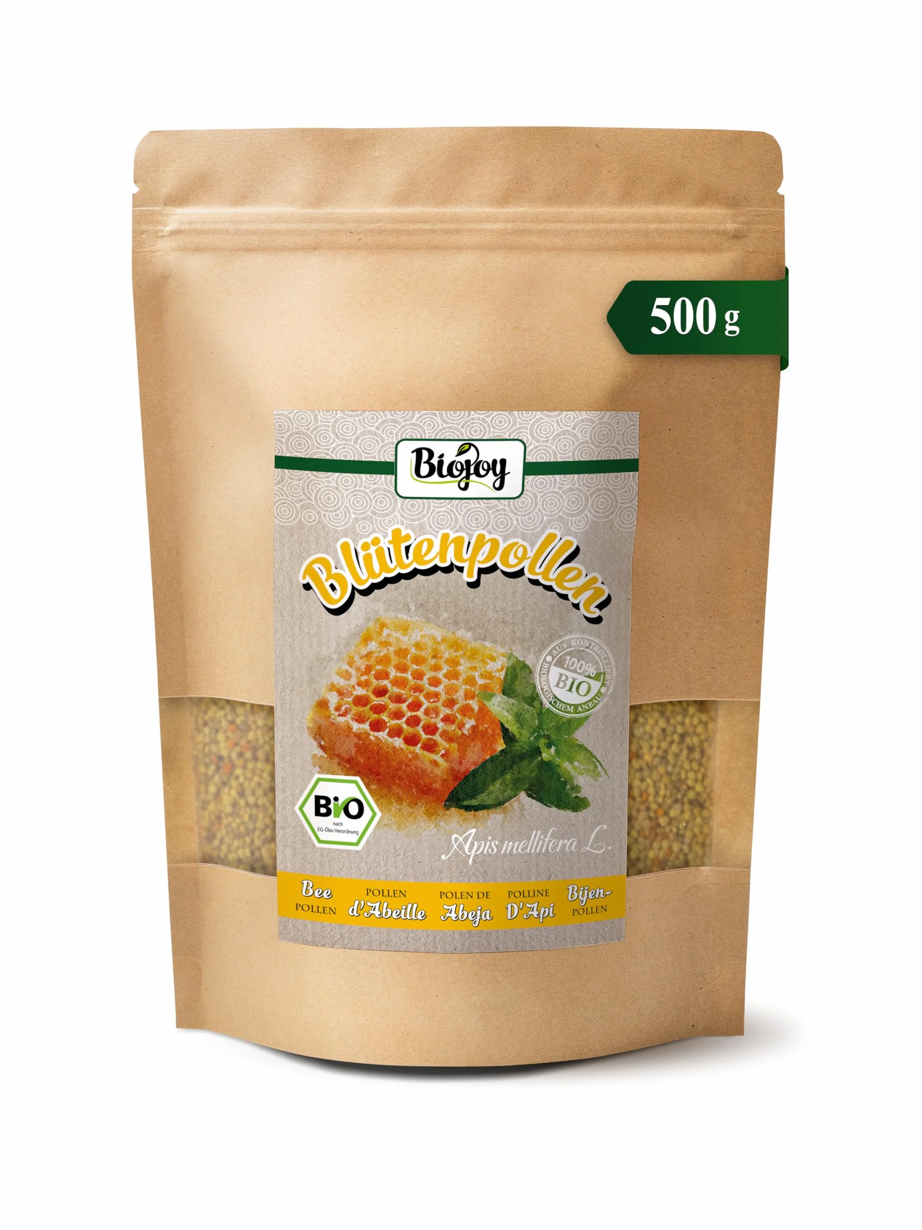 Biojoy Ekologiczny Pyłek pszczeli 500 g granulat pyłku kwiatowego naturalny