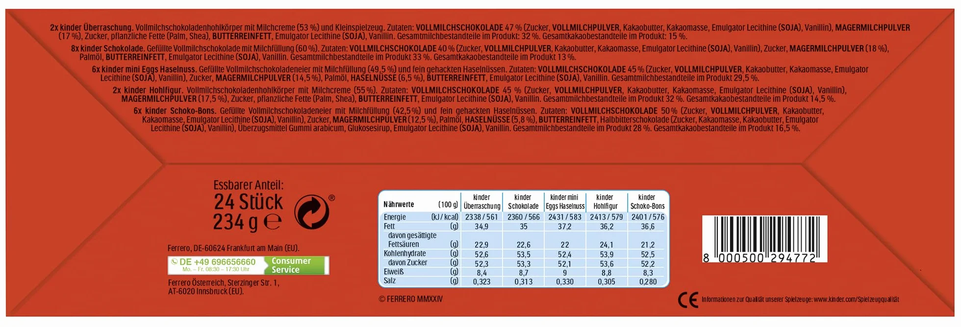 Kalendarz Kinder 3D 234g