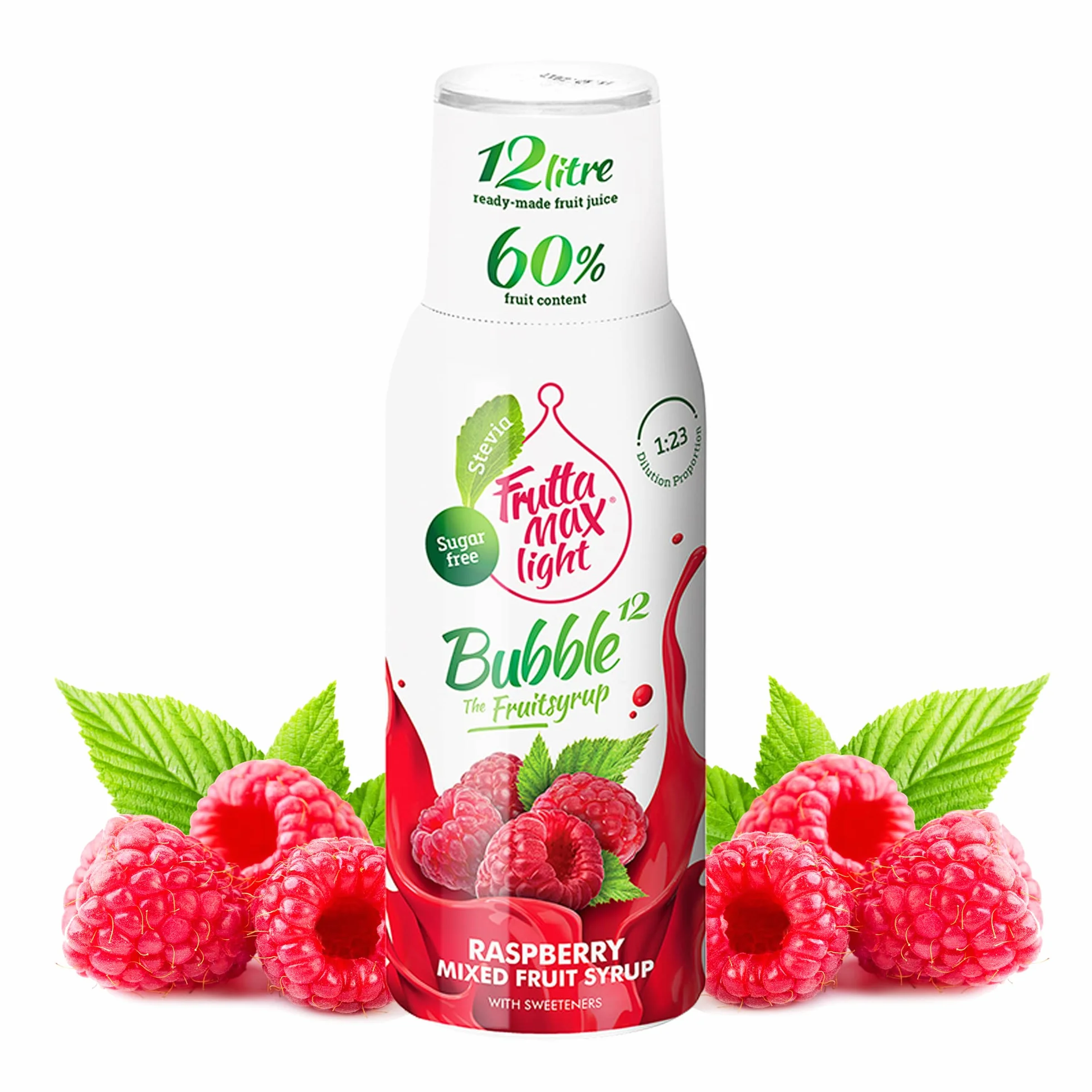 Syrop Fitness by FruttaMax Light Niskowęglowodanowy Zero Cukru ze Stewią 50% Owoców 500ml Malina