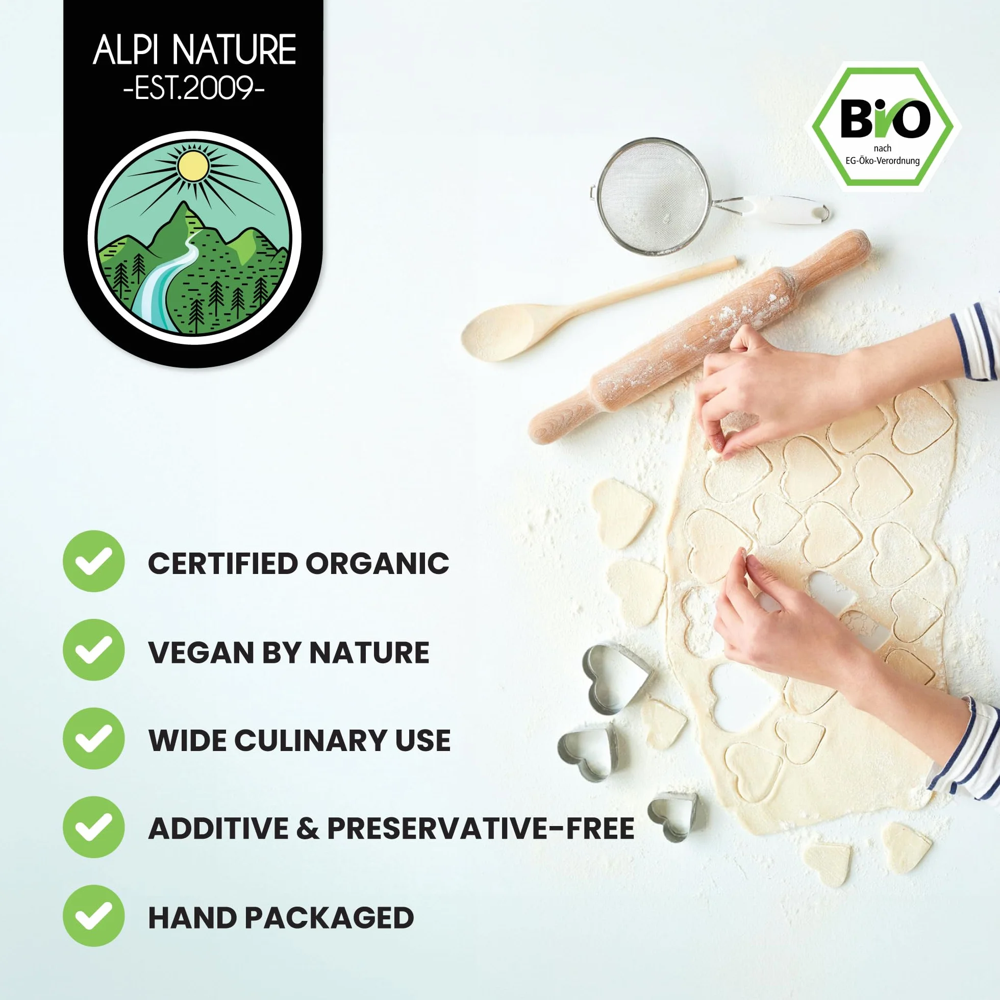 Alpi Nature Bio Carobpulver (500 g) organiczna johannisbrot grunt organiczny Johannisbrotpulver Dark bezglutenowy pozbawiony laktozy test laboratoryjny mąka wegańska mąka johannisbrot