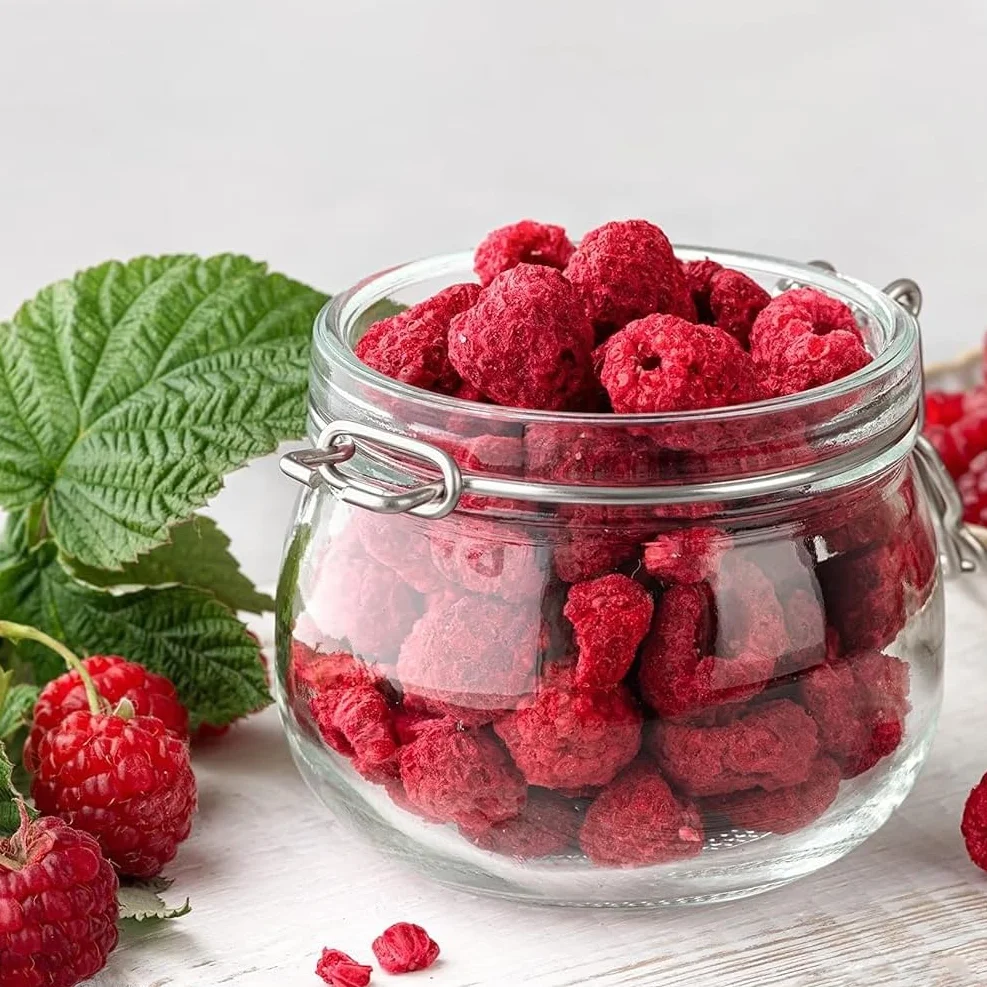 Maliny Liofilizowane Całe 50g – Naturalne Liofilizowane Owoce bez Cukru – Suszone Maliny do Wypieków, Musli, Jogurtów, Smoothie i Deserów – Naturalna Przekąska – Bez Konserwantów