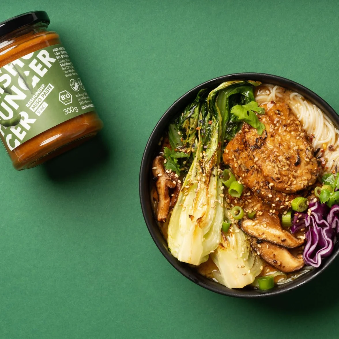 REISHUNGER Bio Pasta Shiro Miso 300 g – Jasna Pasta Miso Umami do Ramen i dań japońskich