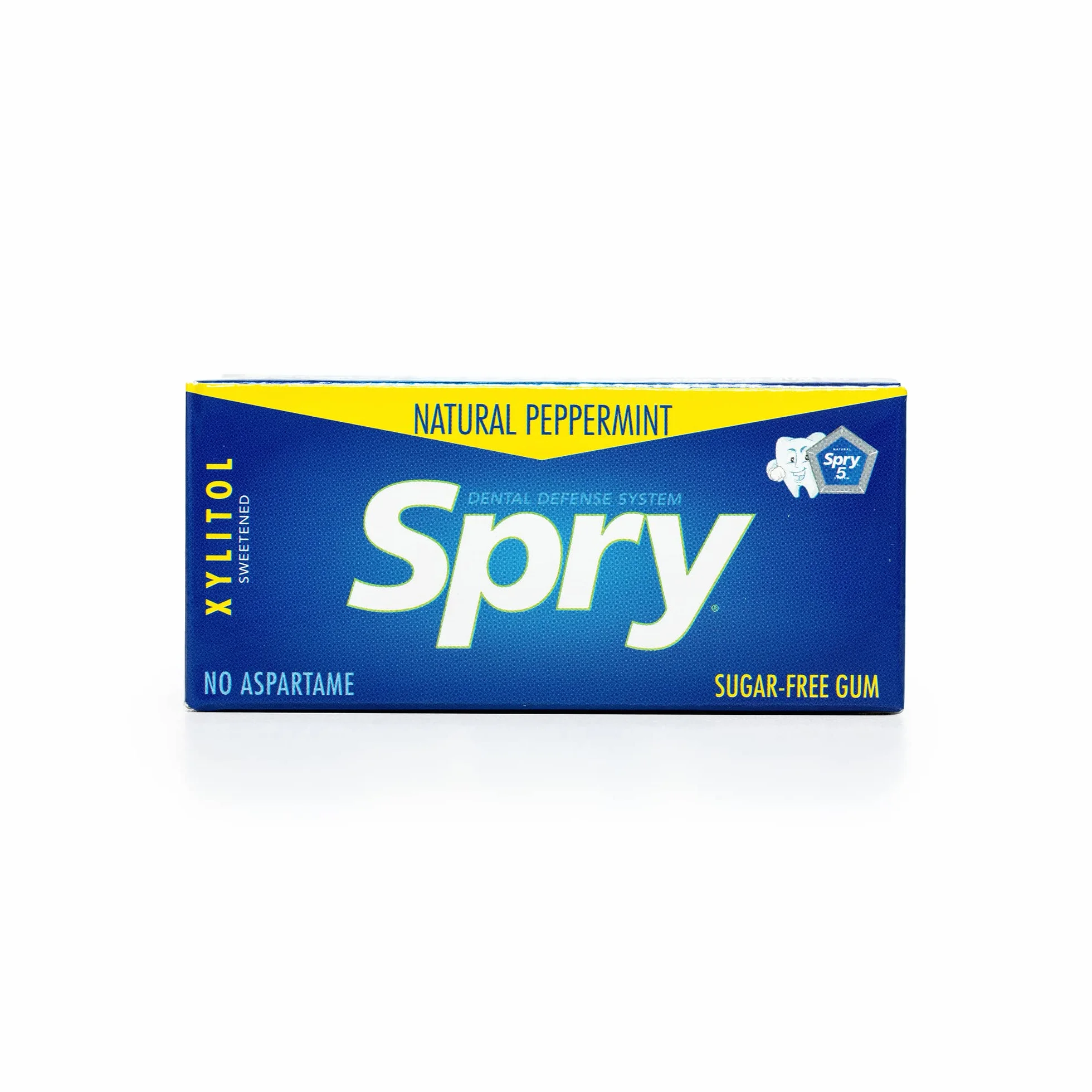 Spry Fresh Naturalna Guma do Żucia z Ksylitolem – Bez Cukru, Bezglutenowa, Świeży Oddech (Peppermint, 20 Blister Cards)