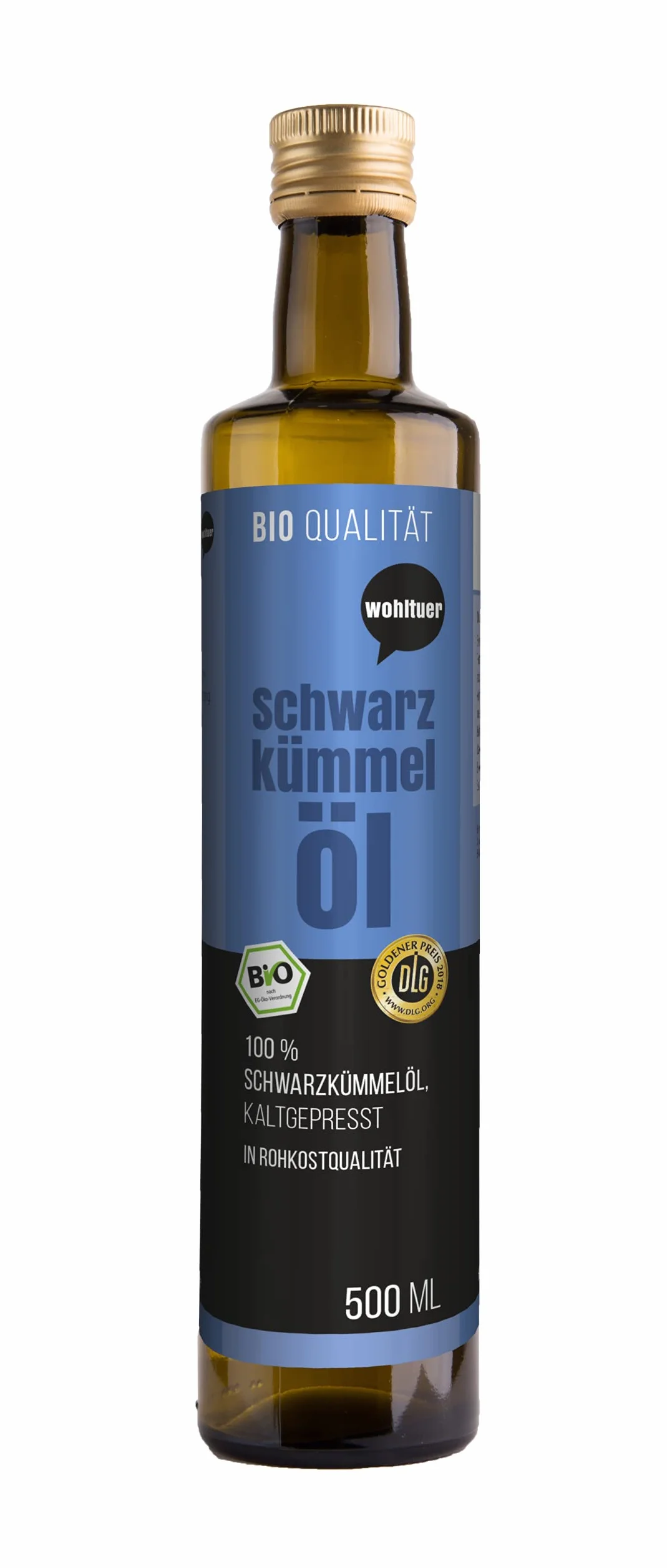 Wohltuer Ekologiczny olej z czarnuszki 500 ml tłoczony na zimno