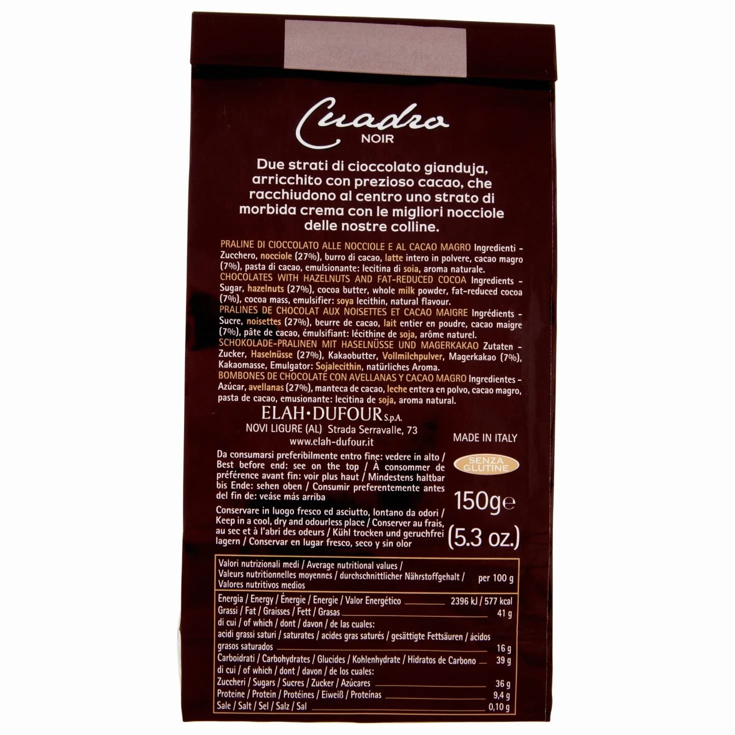Praliny włoskie z kremem Cuadro Noir 150g - Novi
