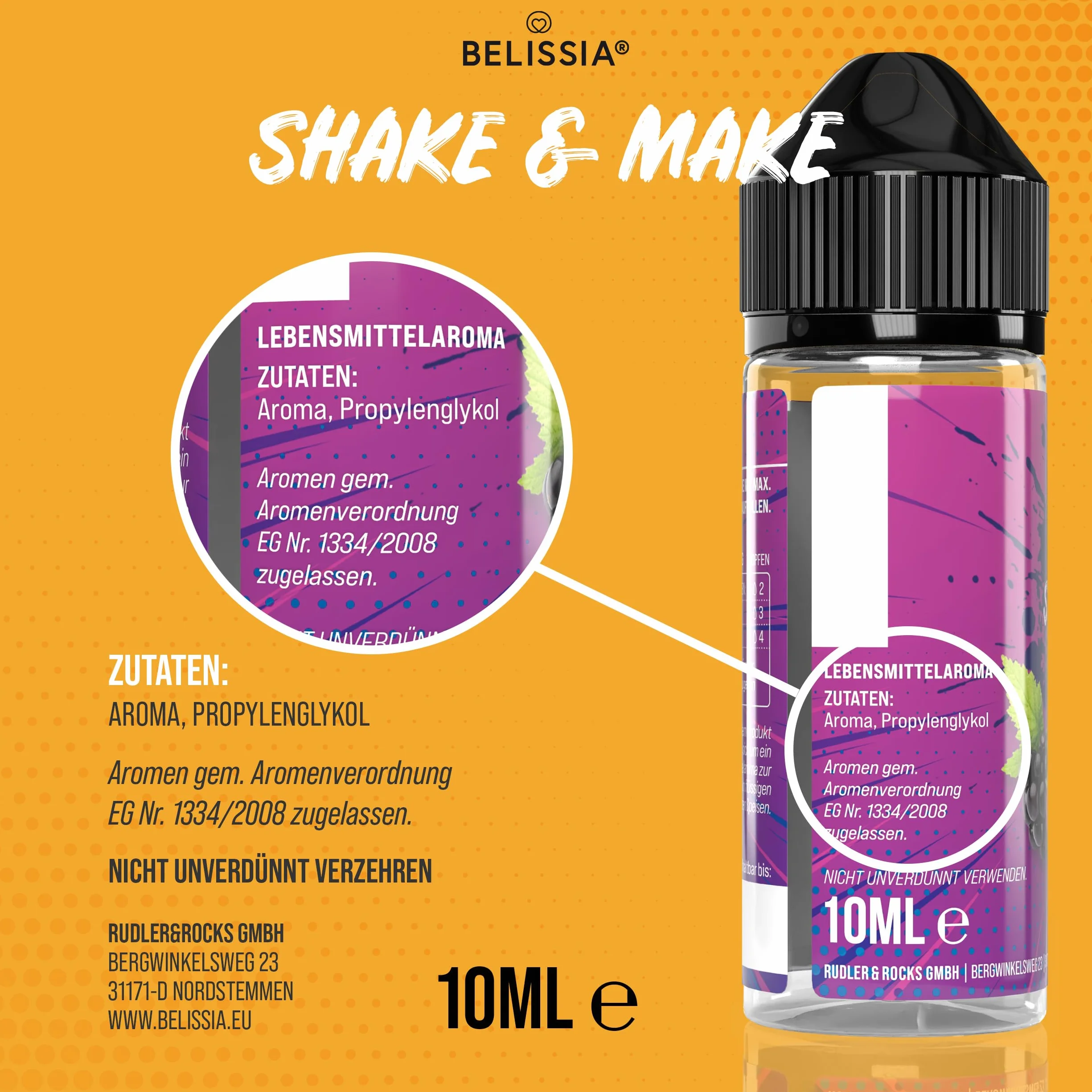 Belissia Shake and Make Set Greatest Hits 6x10ml aromat spożywczy 120ml butelka shaker