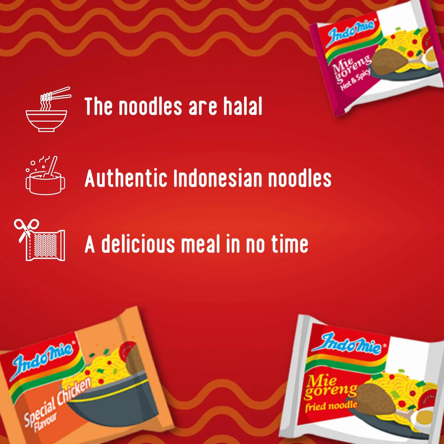 Indomie Mi Goreng Fried Instant Noodles 85 g opakowanie 40 sztuk