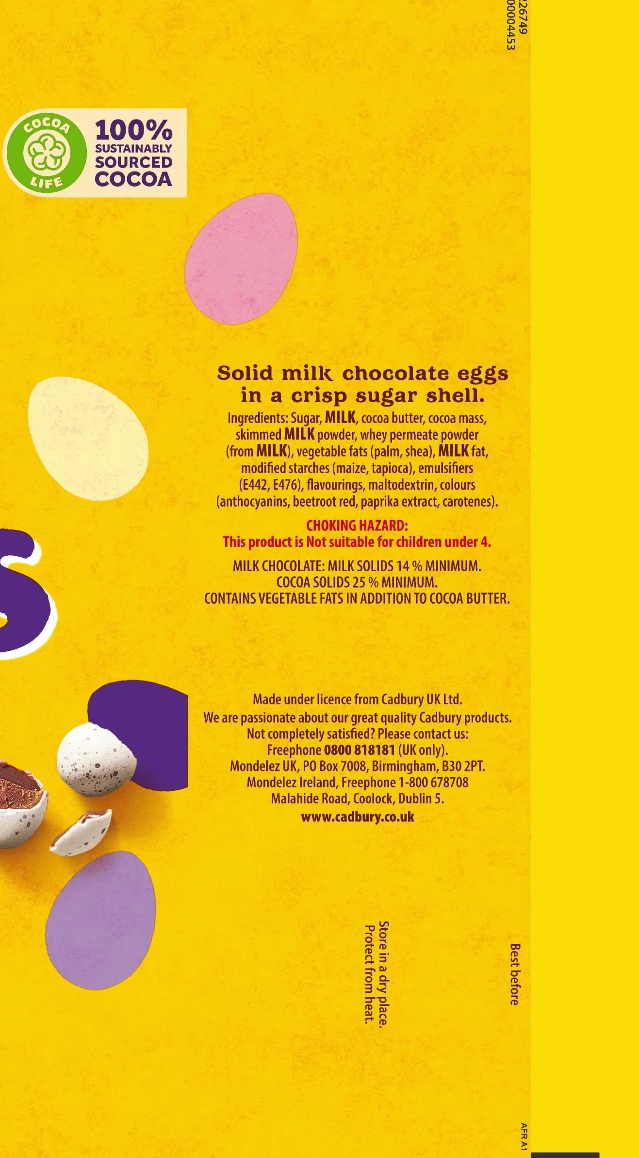 Cadbury Dairy Milk Chocolate Mini Eggs Bag, 270g