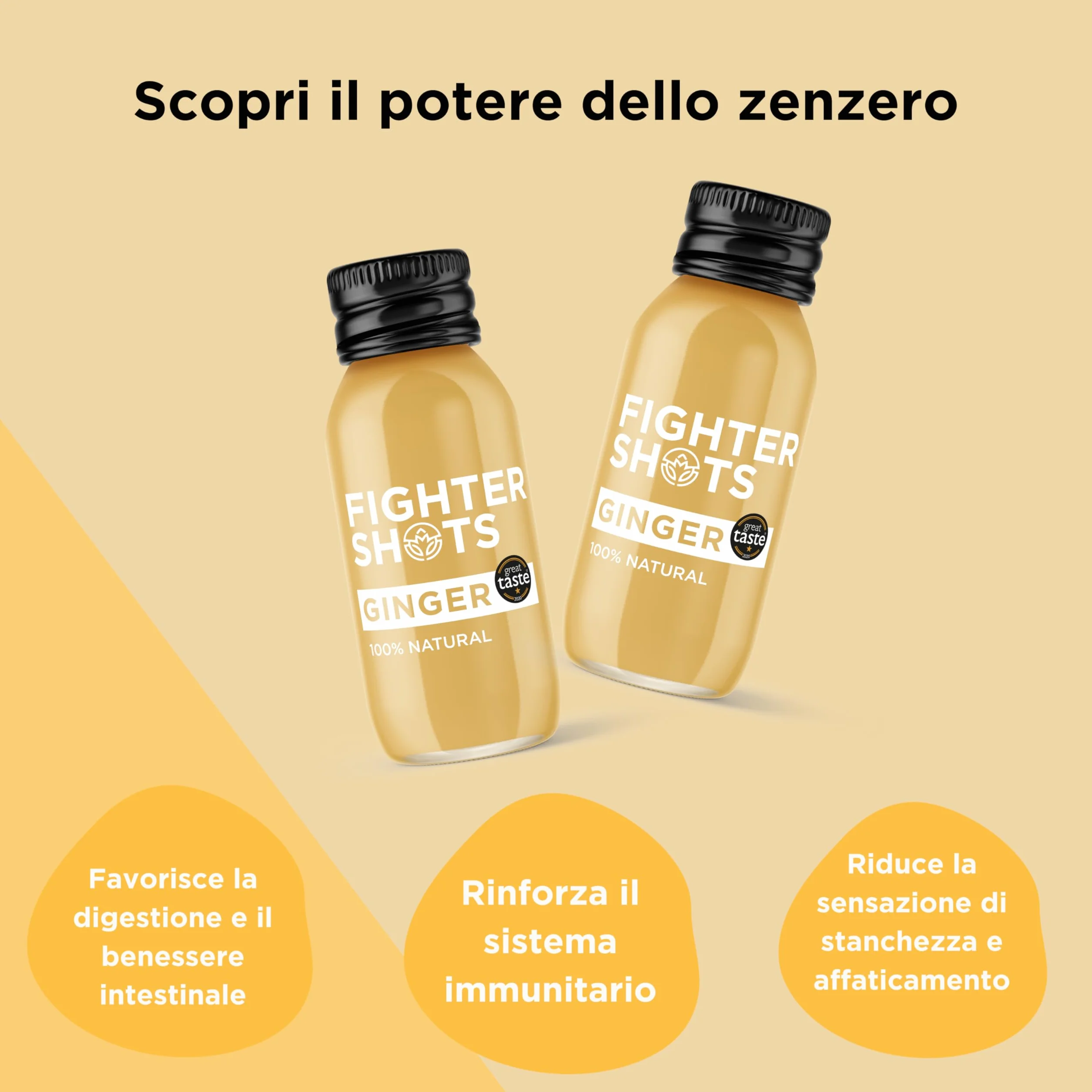 Fighter Shots shoty imbirowe 12x60ml 27g tłoczonego na zimno świeżego korzenia imbiru 100% Naturalne