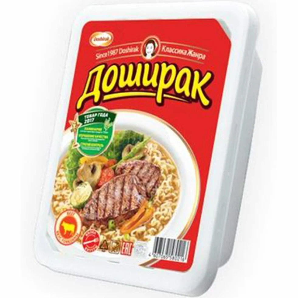 Doshirak Gotowe danie z makaronem z wołowiną ostre 24 x 90 g Zupa z makaronem