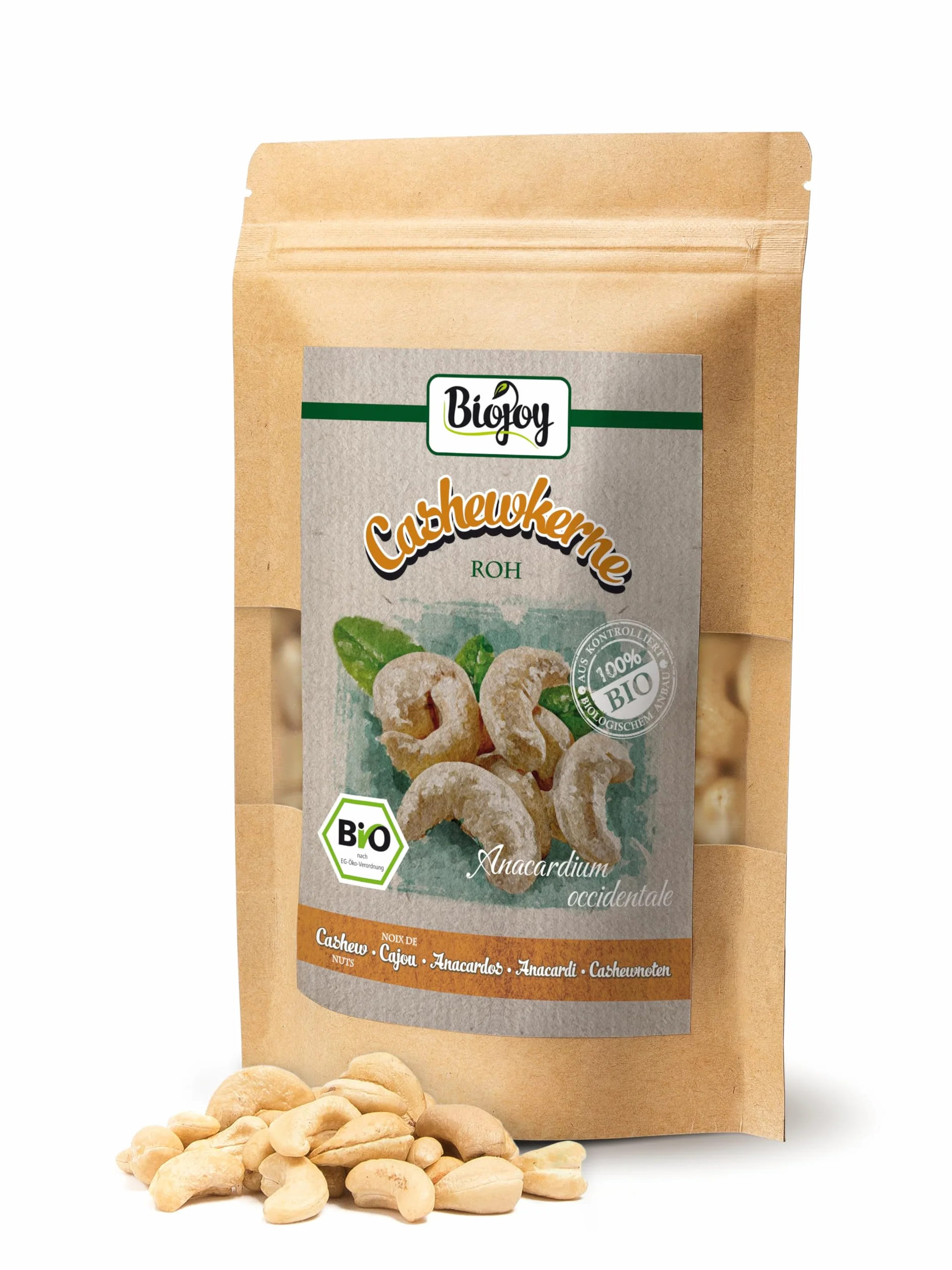 Biojoy BIO Orzechy nerkowca, surowe i nieprzetworzone, Anacardium occidentale (250 g)