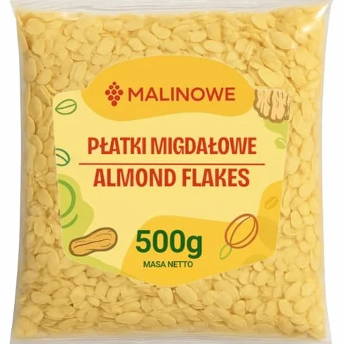 Malinowe PŁATKI MIGDAŁOWE 500g Cięte Świeże Idealne