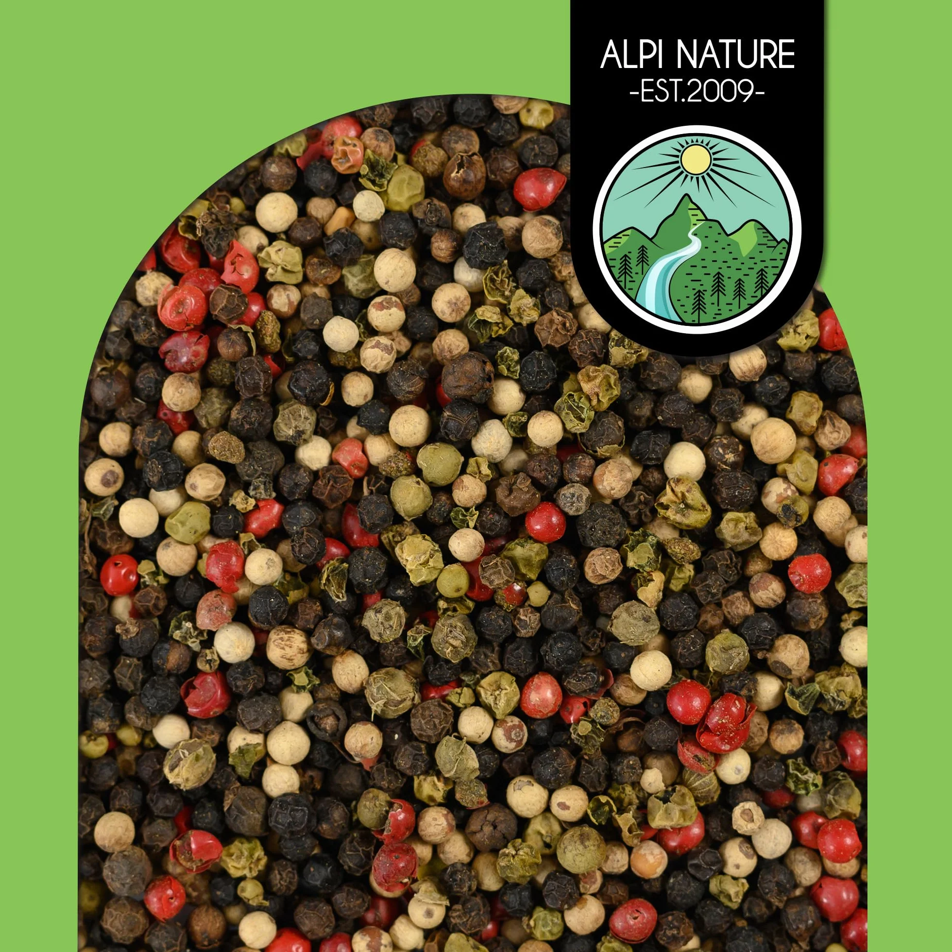 Alpi Nature Pieprz kolorowy wszystko (250 g) kolorowy pieprz w 100% naturalny oczywiście bez dodatków wegańskie pieprzu kolorowe