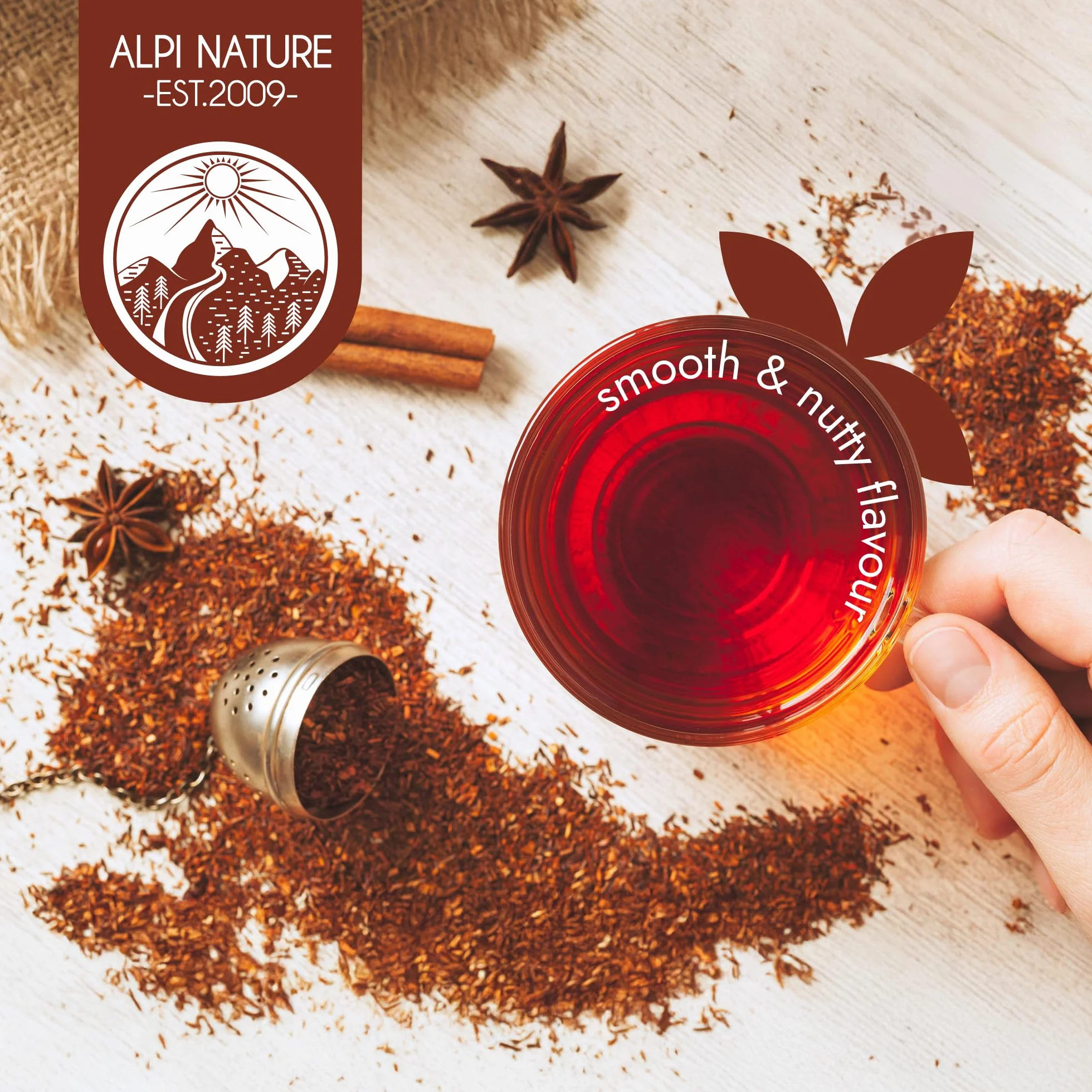 Alpi Nature Herbata Rooibos, 120 Torebek Herbaty Rooibos, 180g, Opakowanie 6 × 20 Torebek po 1,5g