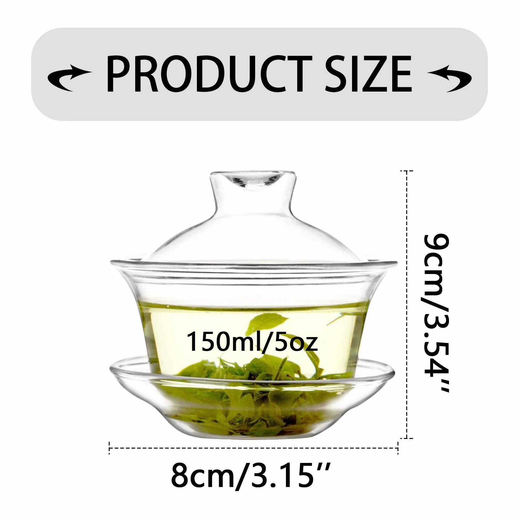 Chińska porcelana kung/gong fu herbata ceramiczna filiżanka do herbaty Gaiwan Sancai najlepszy prezent (szkło)