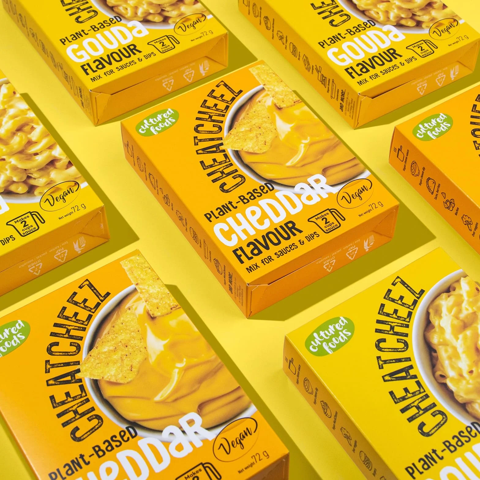 Cultured Foods CHEATCHEEZ Wegański Ser Mac And Cheese Zestaw 3x Gouda, Cheddar