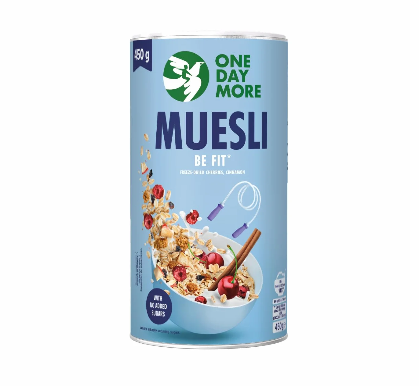 OneDayMore - Zestaw 3 tub Musli: Power Up 450g, Be Fit 450g Musli Proteinowe z orzechami ziemnymi i bananem 400g Wysoka Zawartość Błonnika i Białka orzechy pekan gorzka czekolada