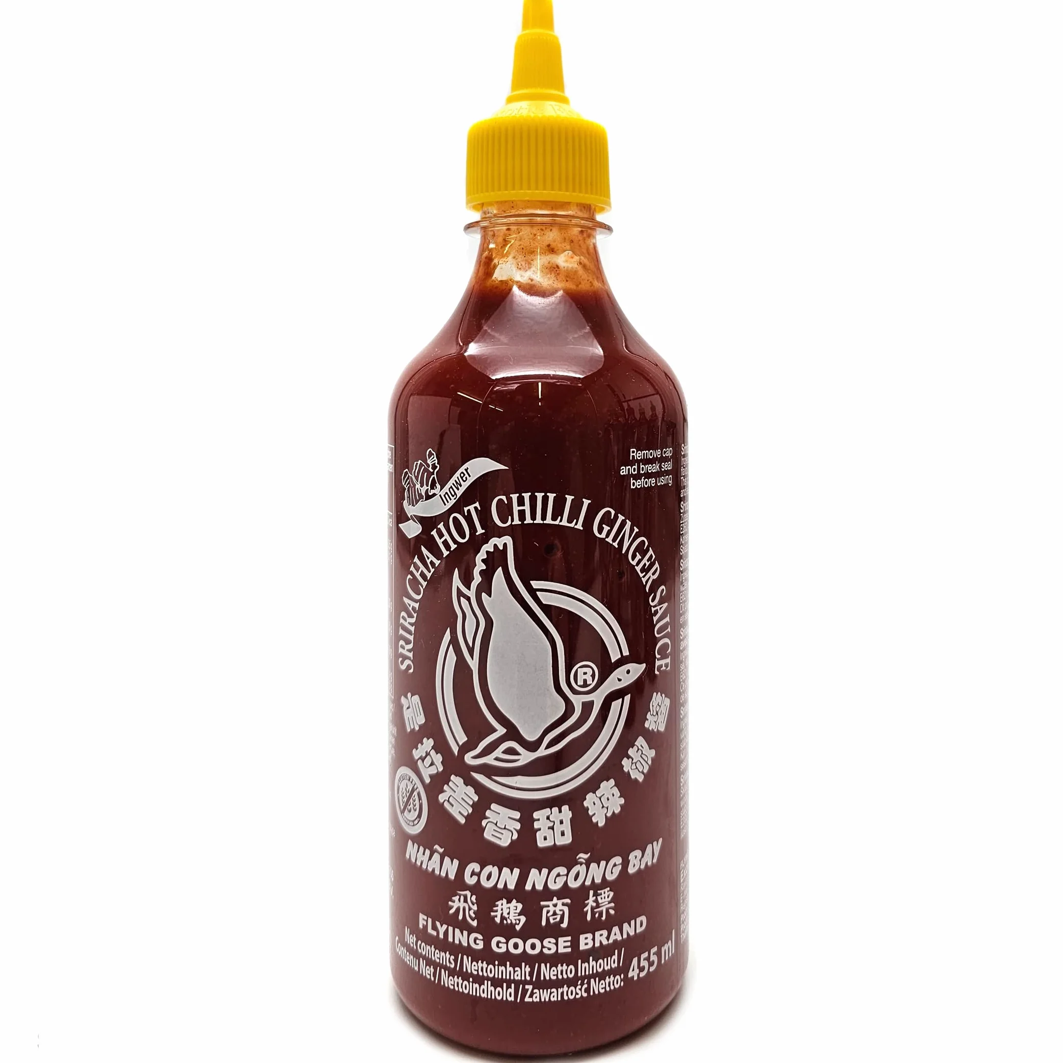 esnado Zestaw 6 sosów, Sriracha, Hot Chili, Flying Goose, 6 x 455 ml, sos chilli z zawieszką w kształcie smoka