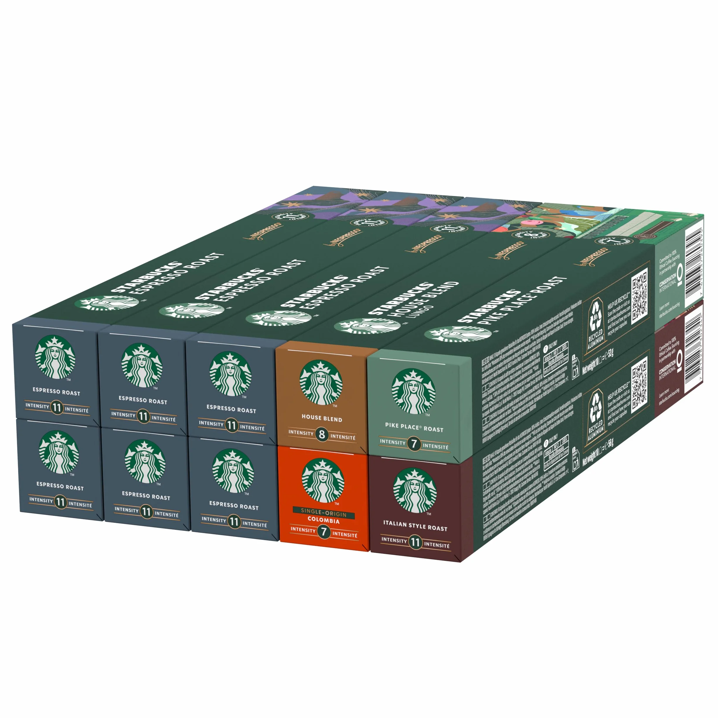 STARBUCKS Espresso Roast Variety Pack Kapsułki Kawy 100 Kapsułki Nespresso