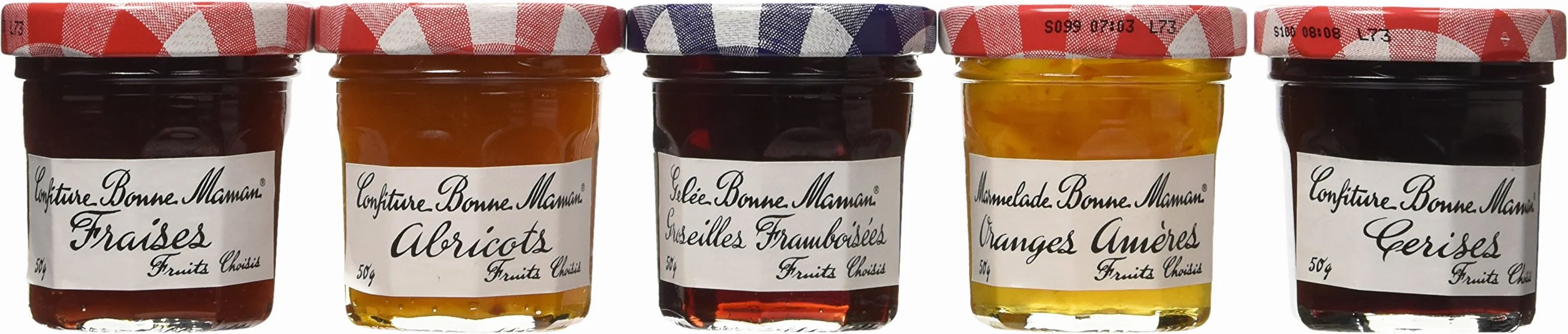 French Asorment Jam truskawki morele maliny pomarańcza gorzka wiśnia