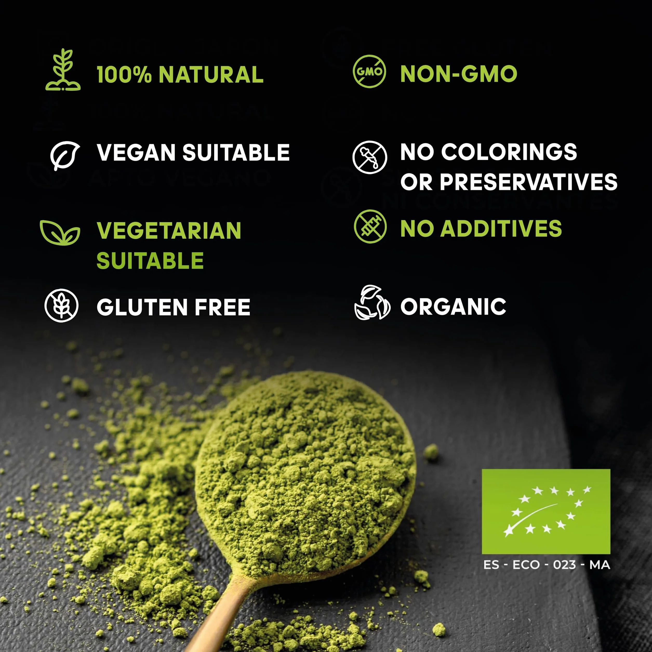 Te matcha Japoński, Grado PREMIUM, En Polvo. 100% Natural. 100Gr Detox i Antyoksydantowy Matcha. Puro Matcha Japoński. 100 Dosi - Origen: Japonia