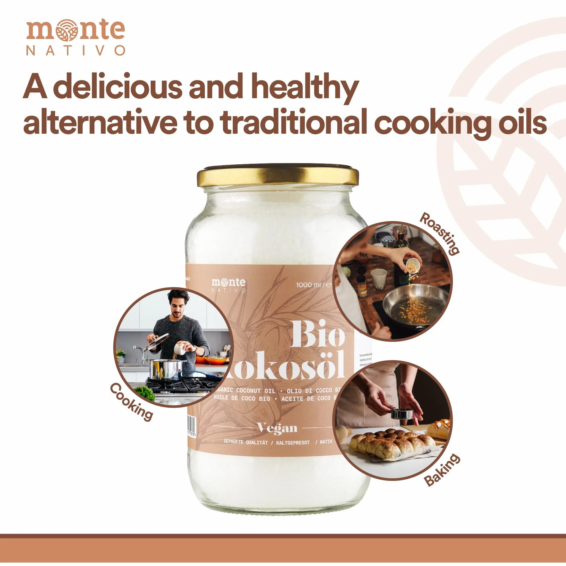 MonteNativo Bio olej kokosowy 1. tłoczenie na zimno 3 x 1000 ml