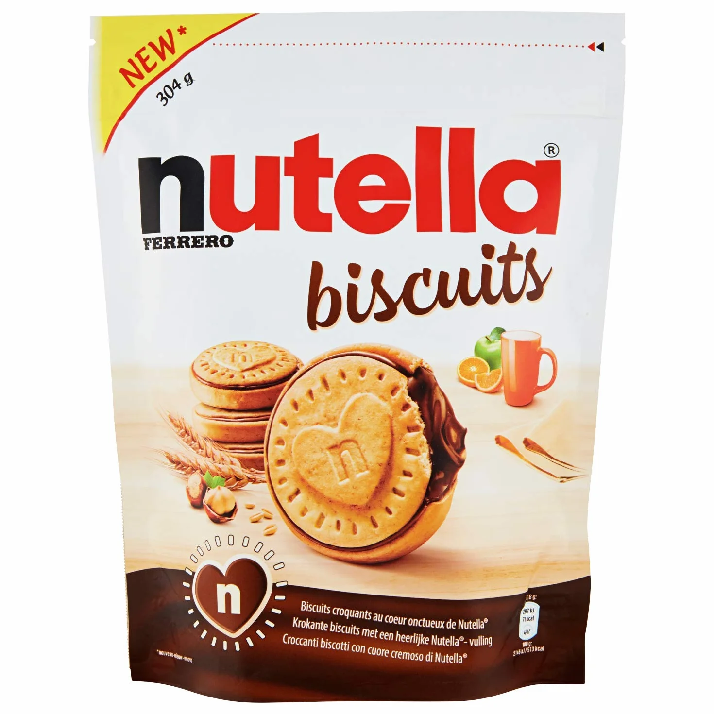 Ferrero Nutella ciasteczka wypełnione kremem orzechowym 304 g