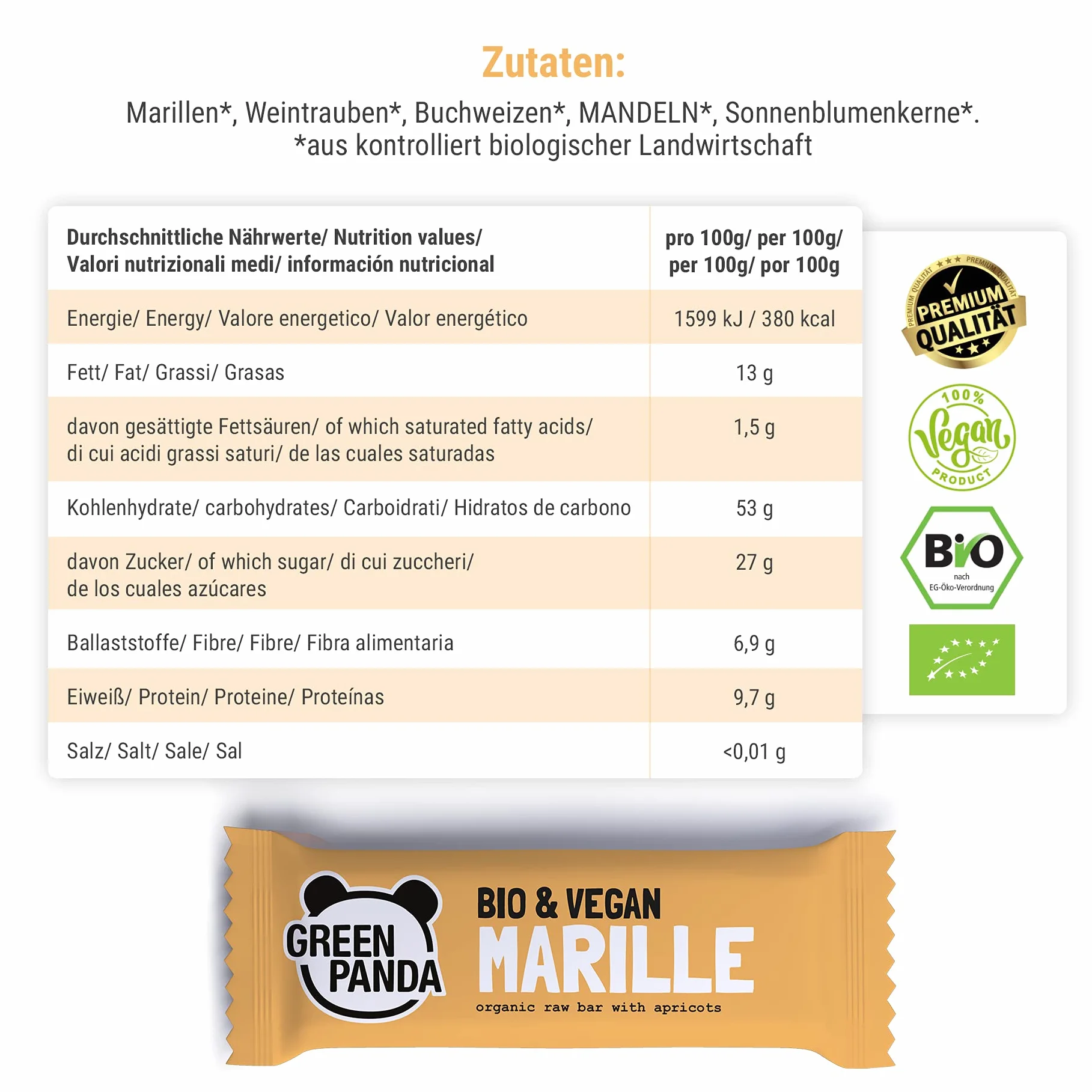 Green Panda Wegańskie batoniki Paleo Snack 12 x 30 g Power pudełko