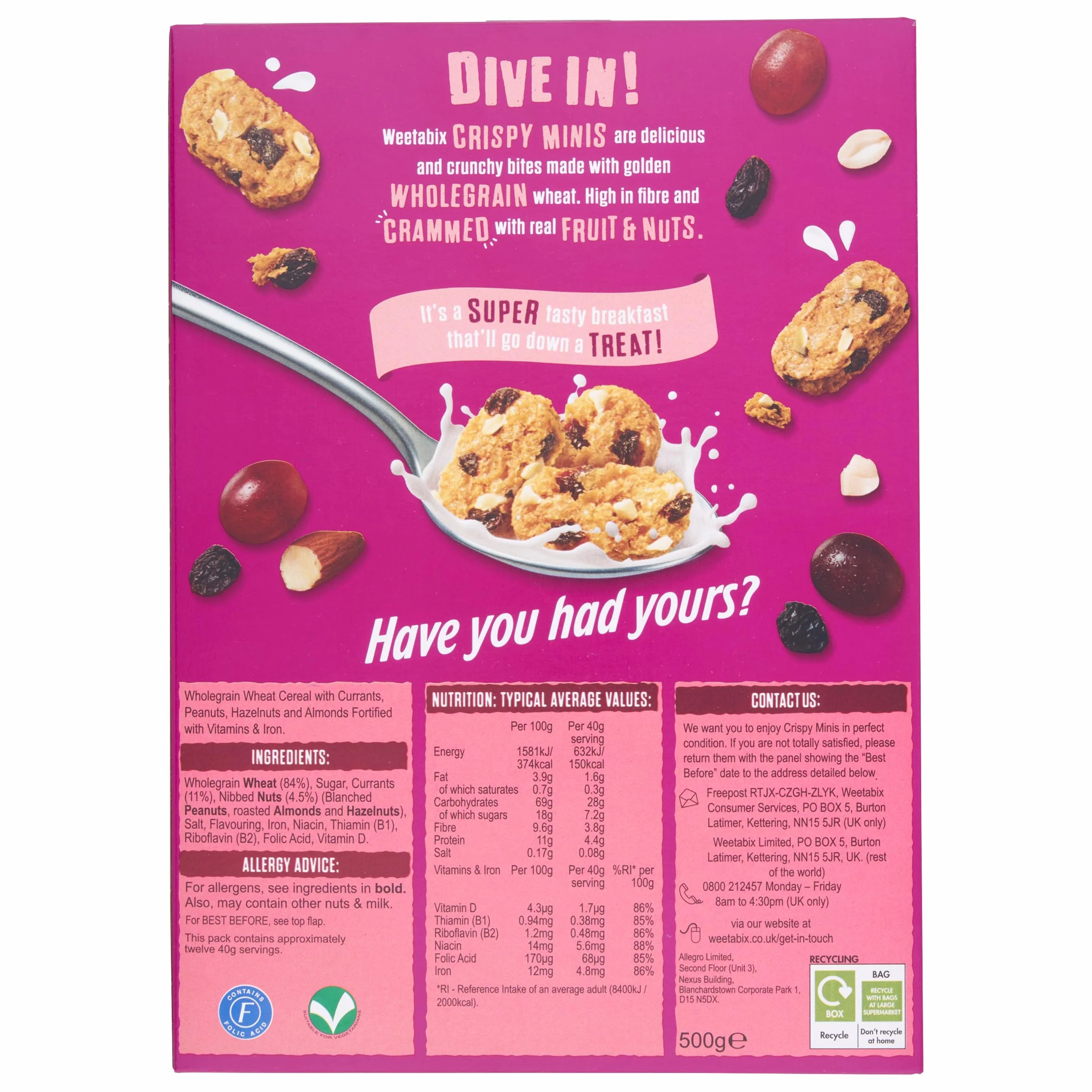 Weetabix Crispy Minis Fruit & Nut 500g Y
