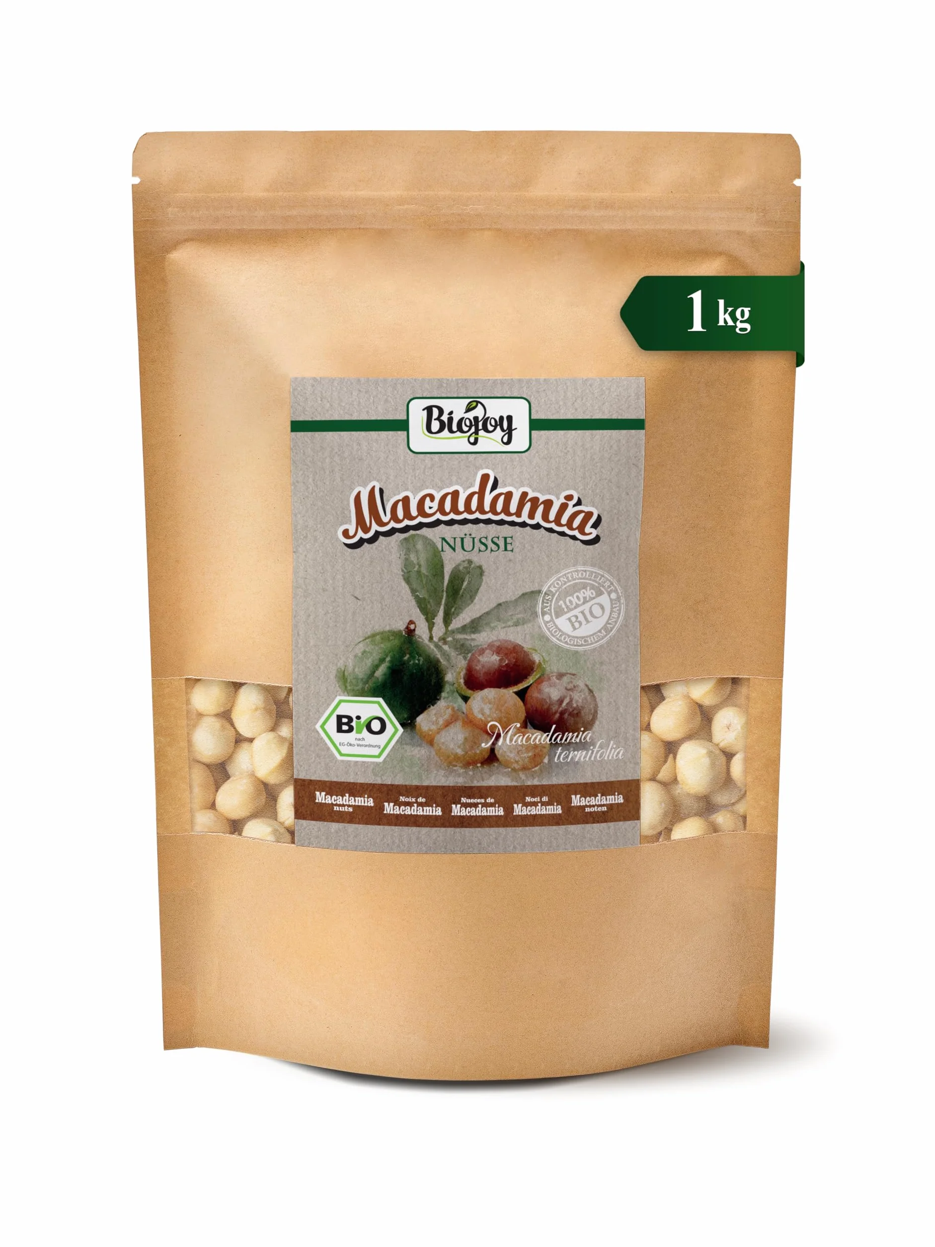 Biojoy BIO-Orzechy macadamia surowe nieprażone niesolone 1 kg