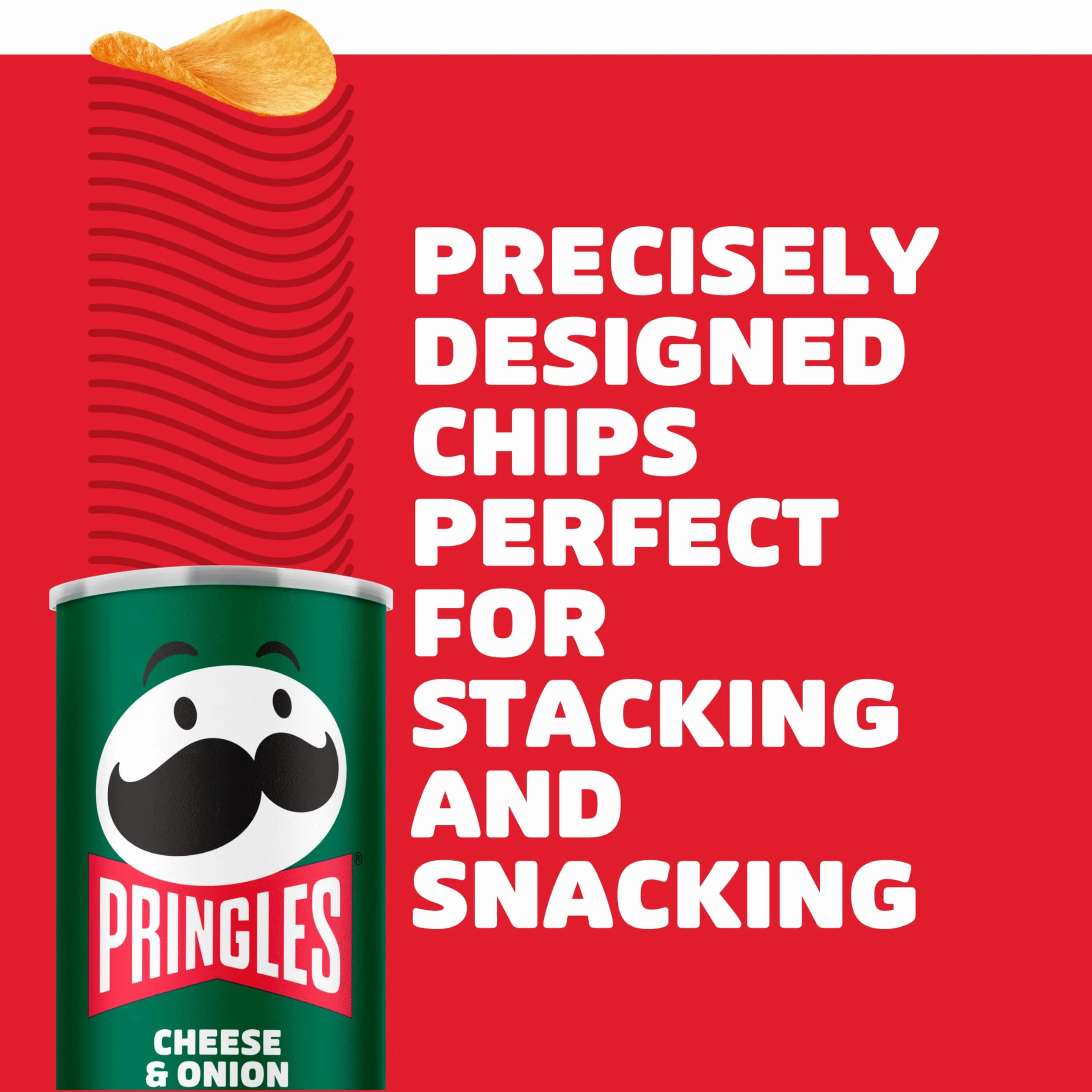 Pringles Cheese & Onion | chipsy o smaku sera, pojedyncze opakowanie (1 x 185 g)